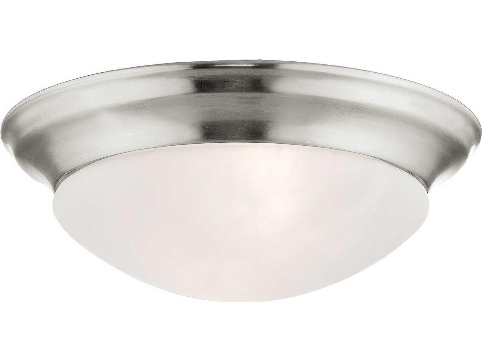 Livex Lighting Omega 2-Light Brushed Nickel Glass Bowl Flush Mount