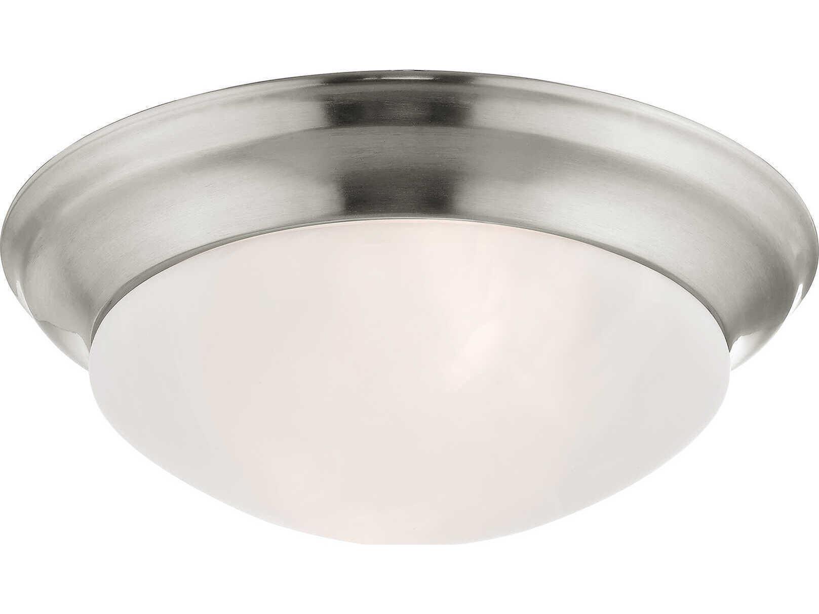 Livex Lighting Omega 2-Light Brushed Nickel Glass Bowl Flush Mount