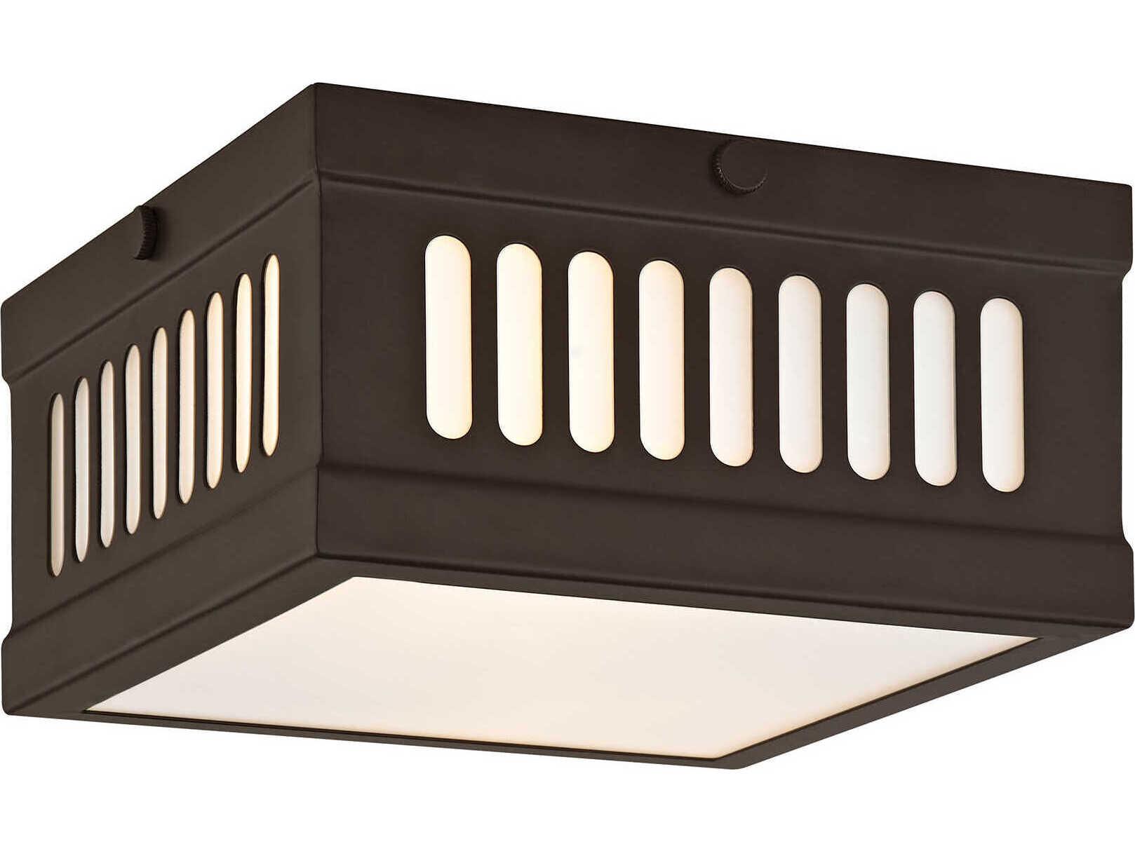Livex Lighting Prentice 2-Light Bronze Glass Flush Mount