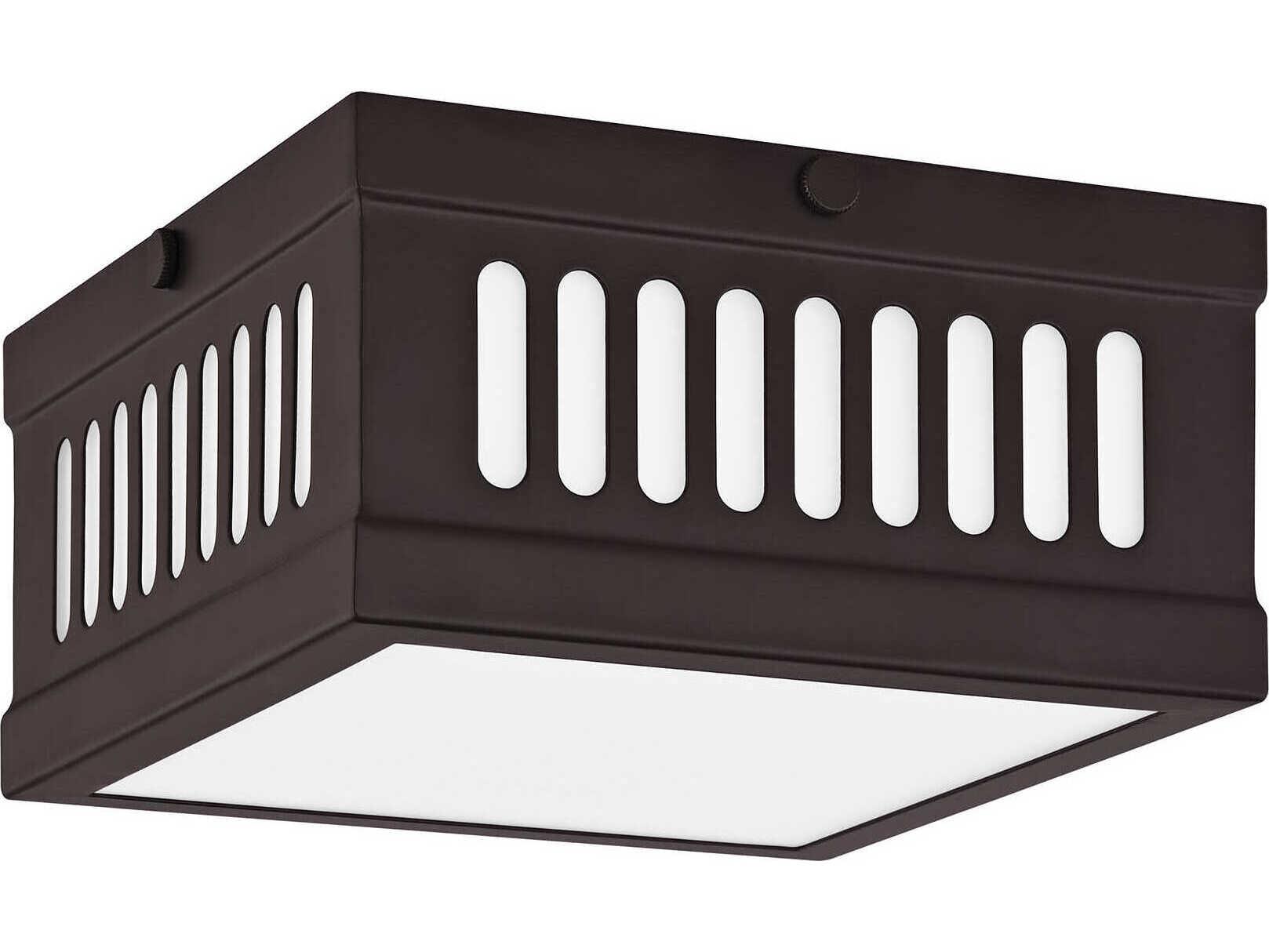 Livex Lighting Prentice 2-Light Bronze Glass Flush Mount