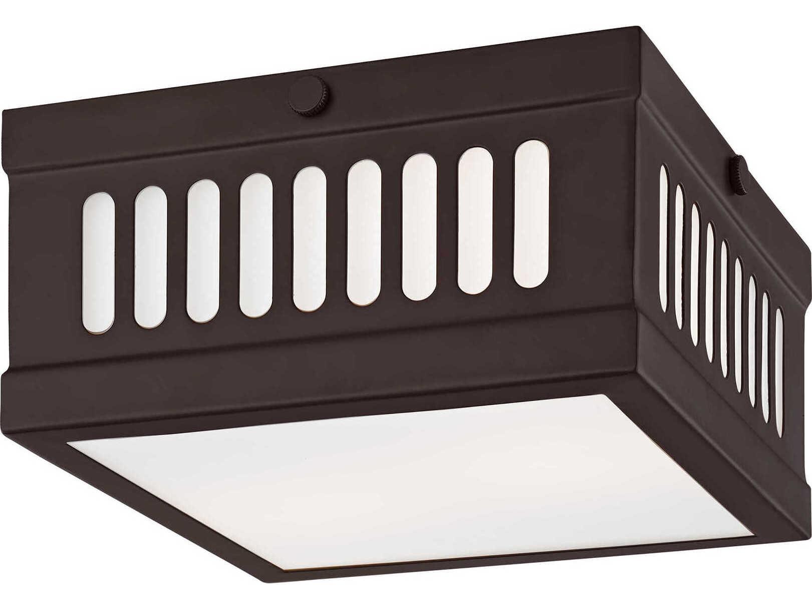 Livex Lighting Prentice 2-Light Bronze Glass Flush Mount