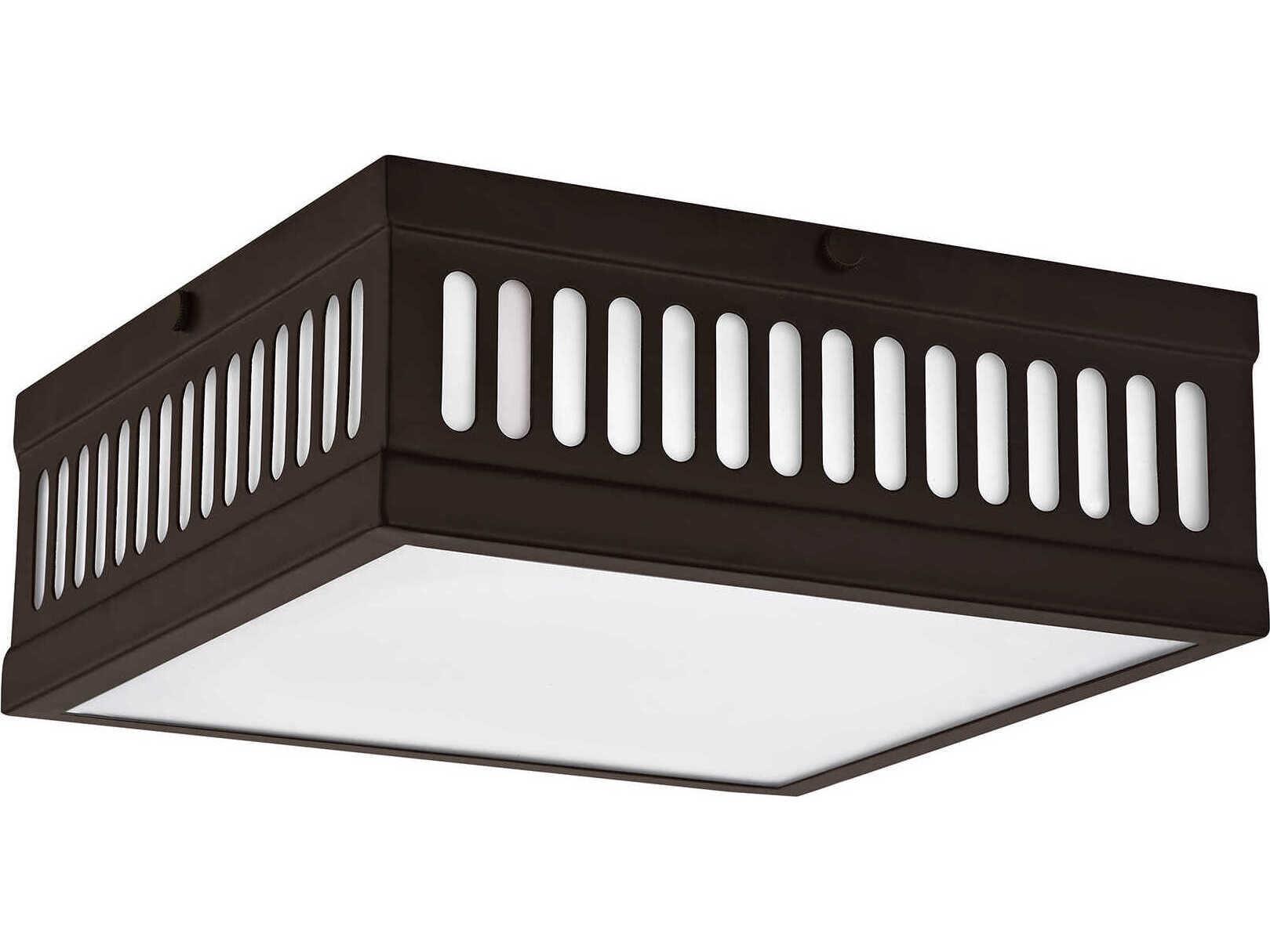 Livex Lighting Prentice 3-Light Bronze White Glass Flush Mount