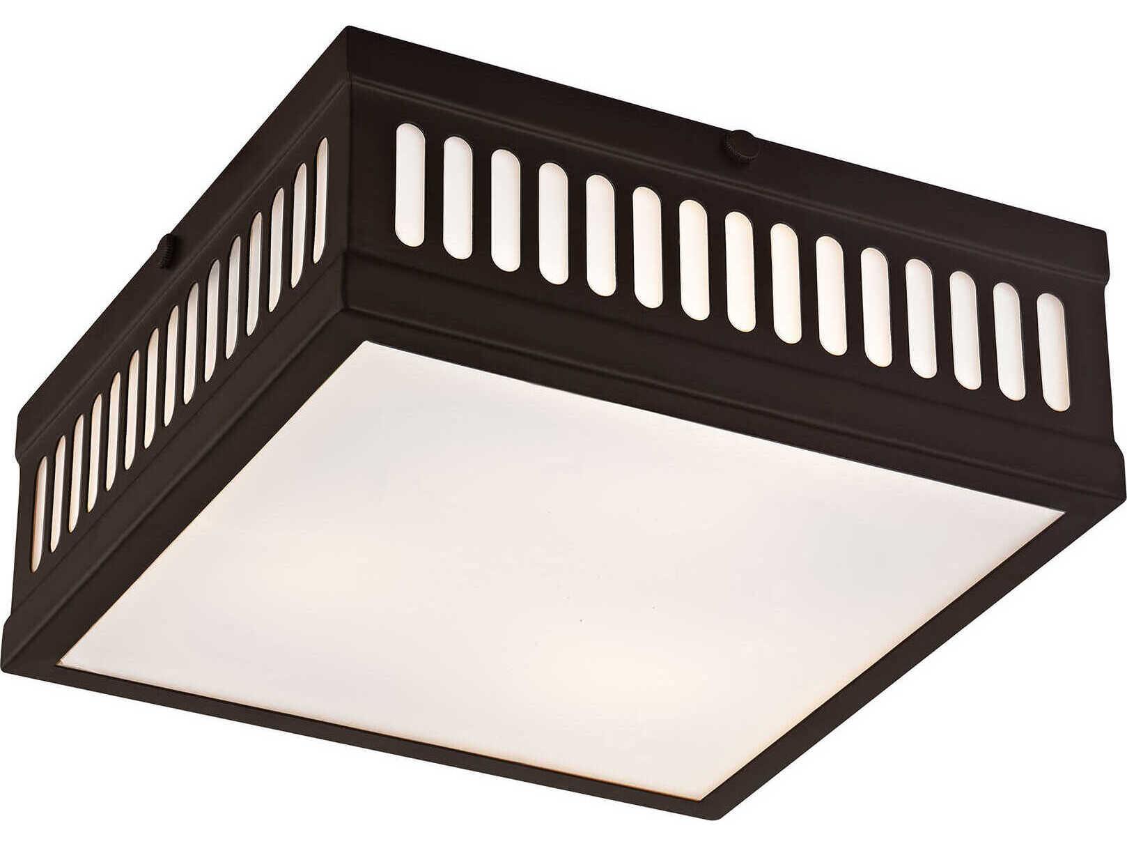Livex Lighting Prentice 3-Light Bronze White Glass Flush Mount