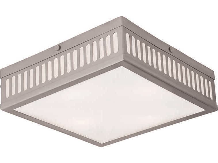 Livex Lighting Prentice 3-Light Brushed Nickel Glass Flush Mount