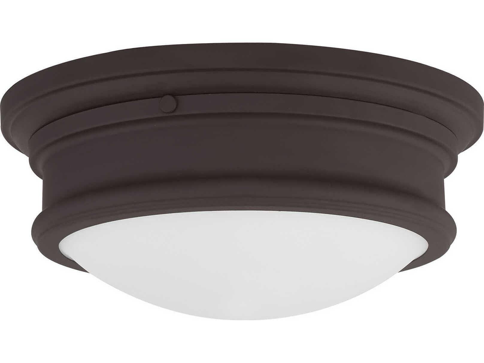 Livex Lighting Astor 2-Light Bronze Glass Bowl Flush Mount