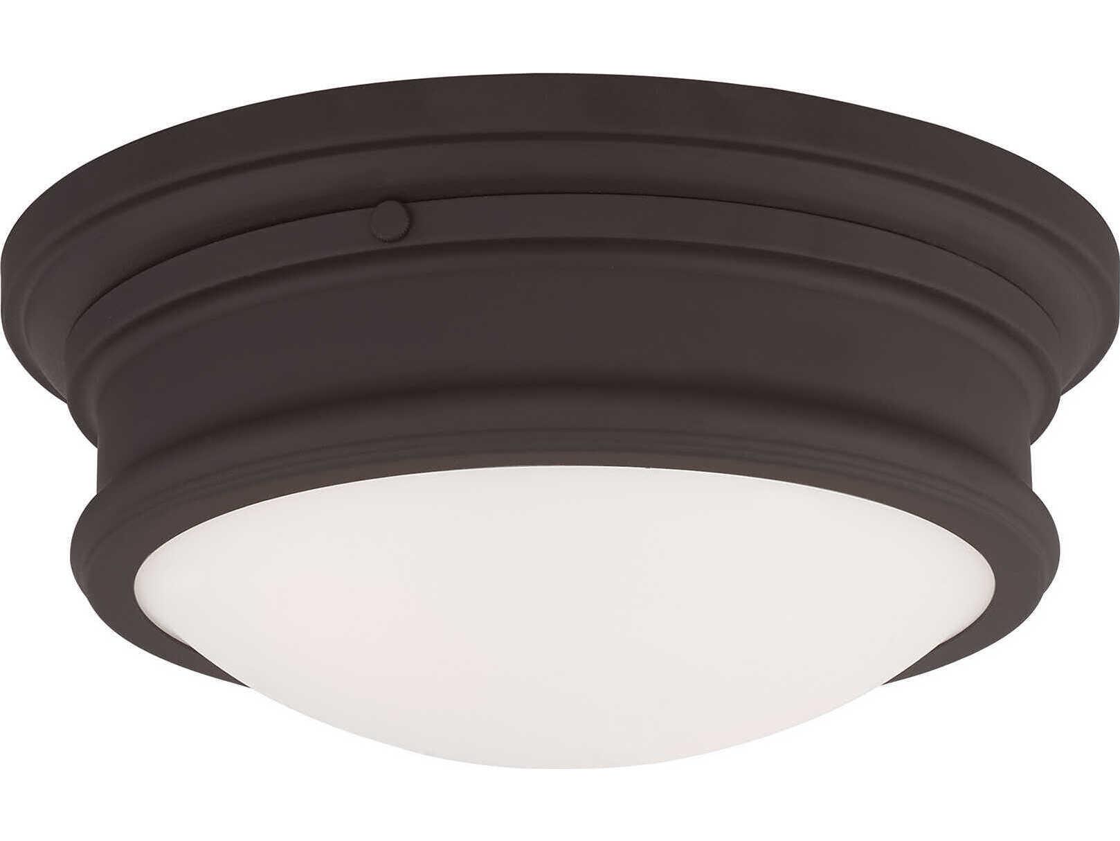 Livex Lighting Astor 2-Light Bronze Glass Bowl Flush Mount
