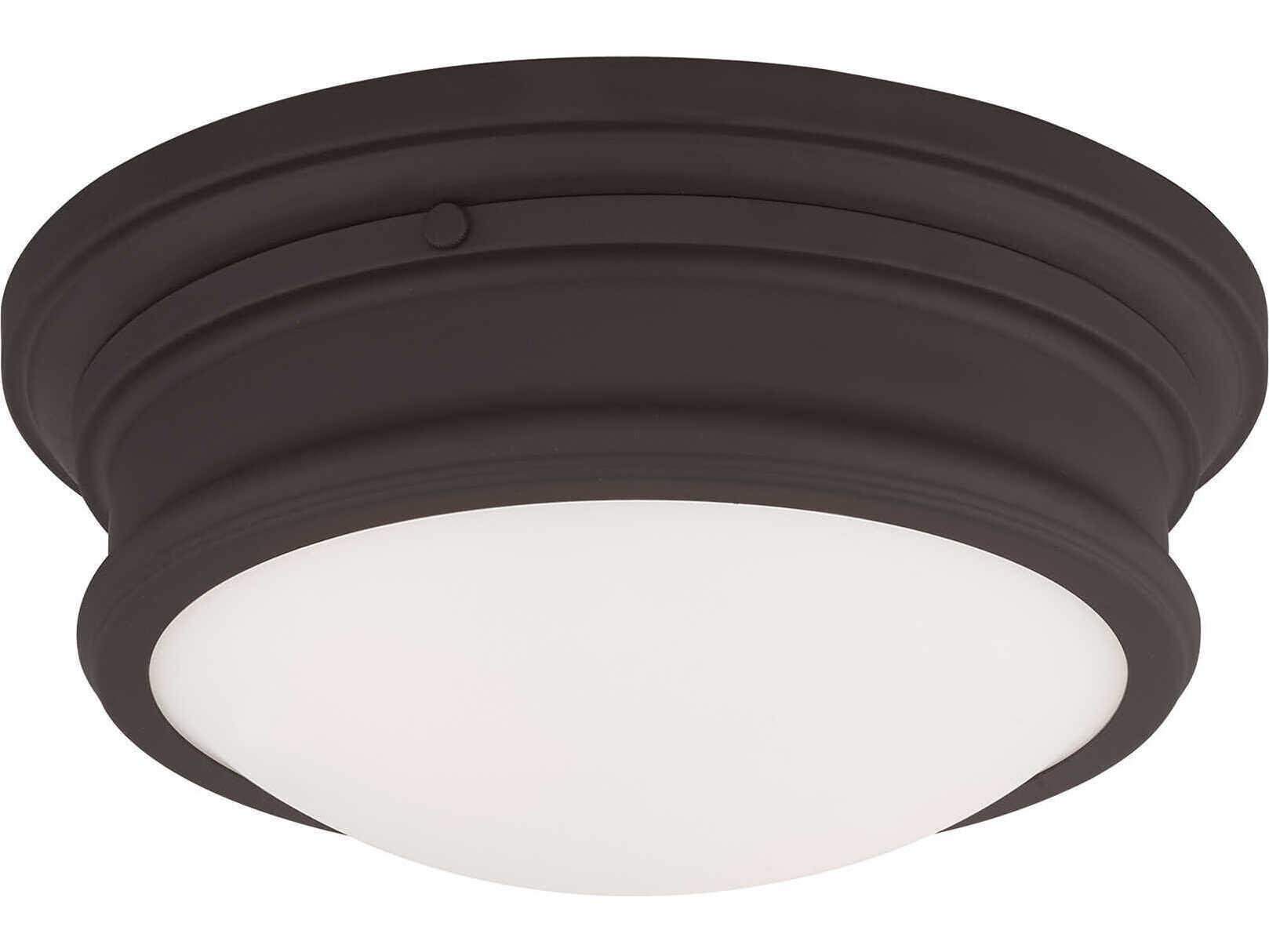 Livex Lighting Astor 2-Light Bronze Glass Bowl Flush Mount