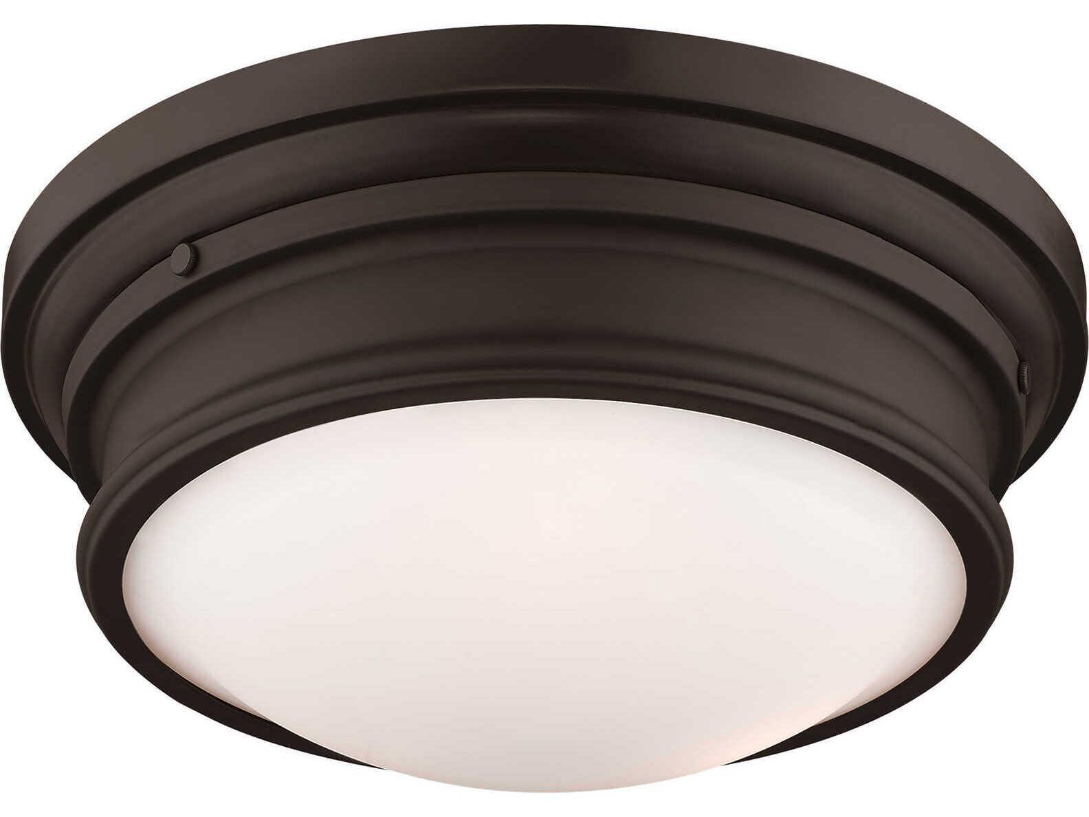 Livex Lighting Astor 3-Light Bronze Glass Bowl Flush Mount