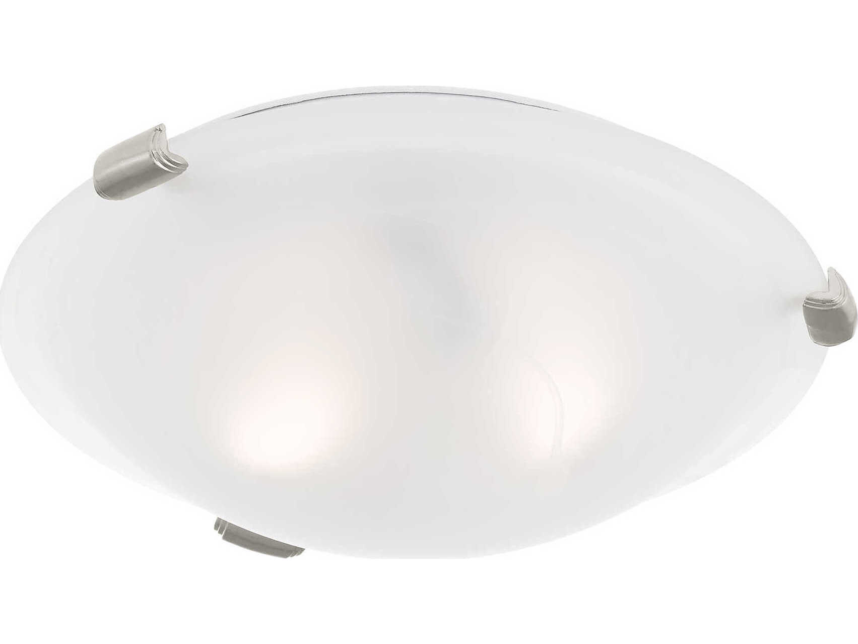 Livex Lighting Oasis 2-Light Brushed Nickel Glass Bowl Flush Mount