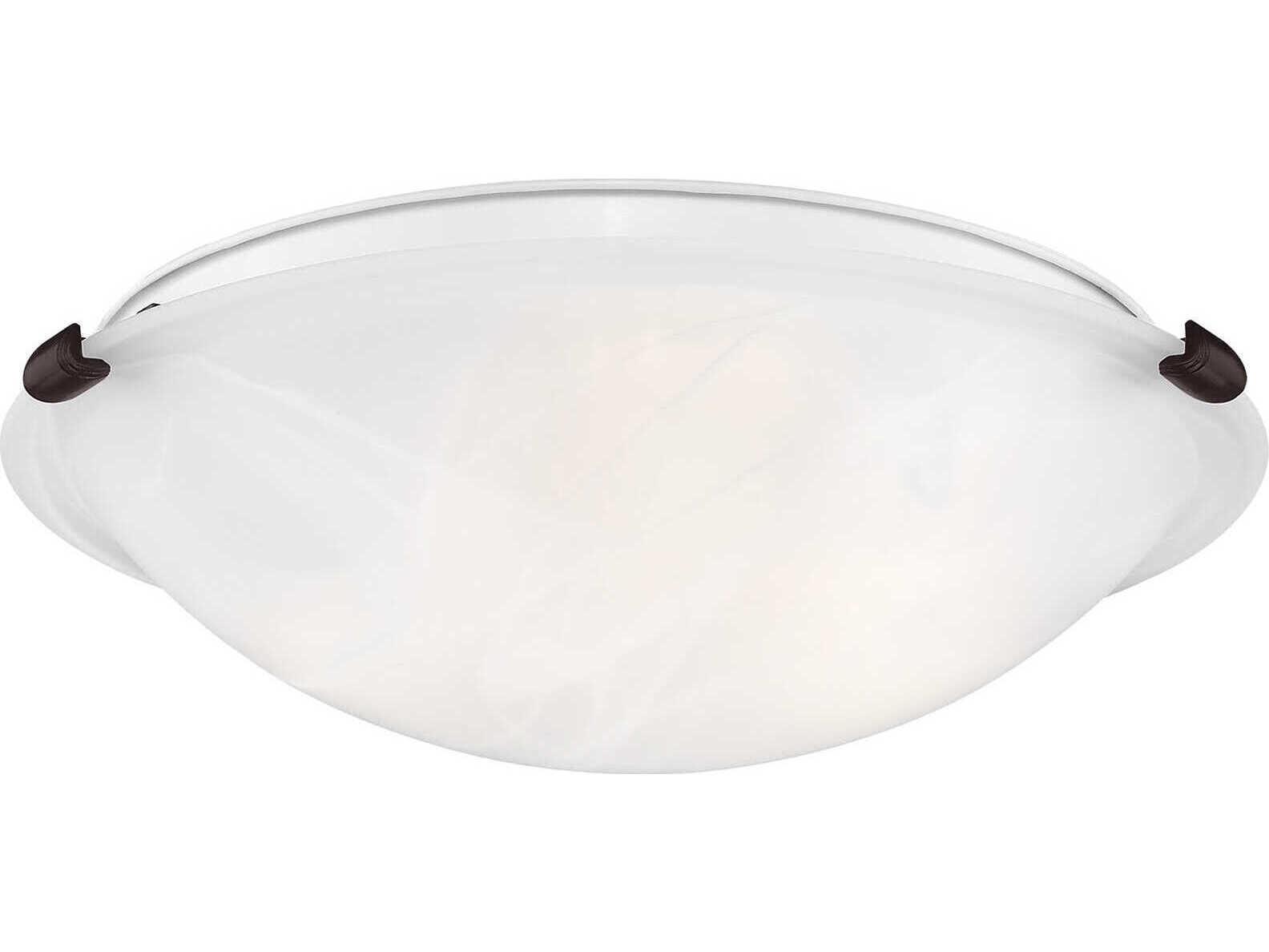 Livex Lighting Oasis 3-Light Bronze Glass Bowl Flush Mount