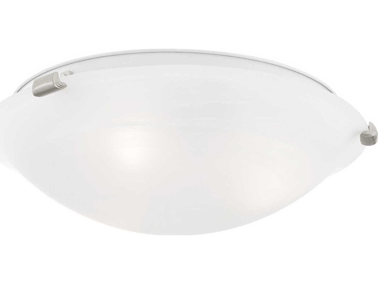 Livex Lighting Oasis 3-Light Brushed Nickel Glass Flush Mount