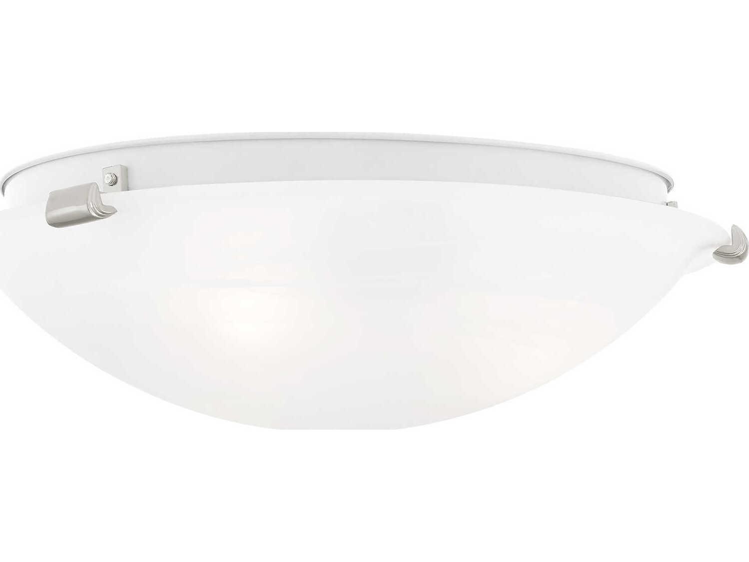 Livex Lighting Oasis 3-Light Brushed Nickel Glass Flush Mount
