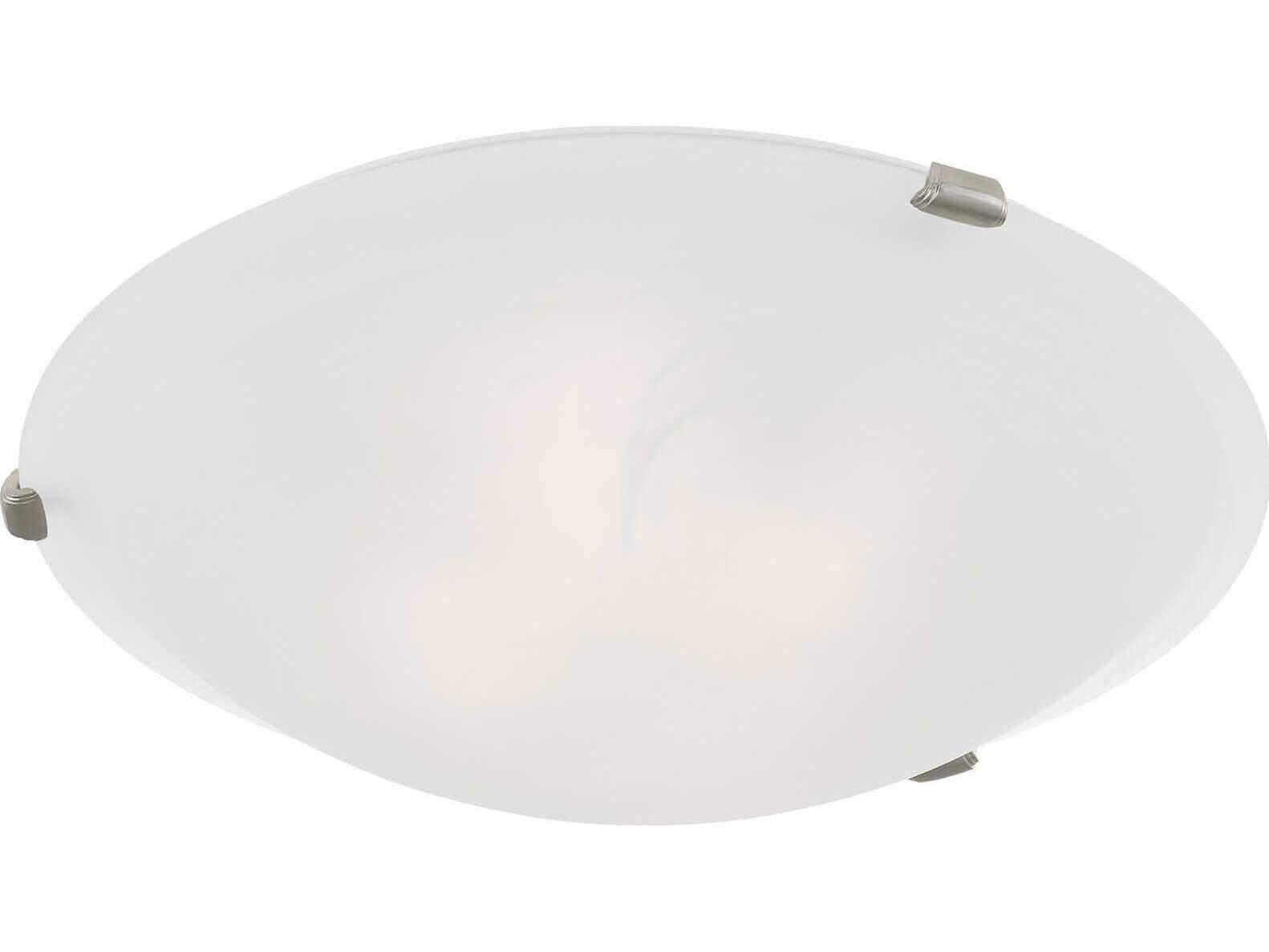 Livex Lighting Oasis 4-Light Brushed Nickel Glass Bowl Flush Mount