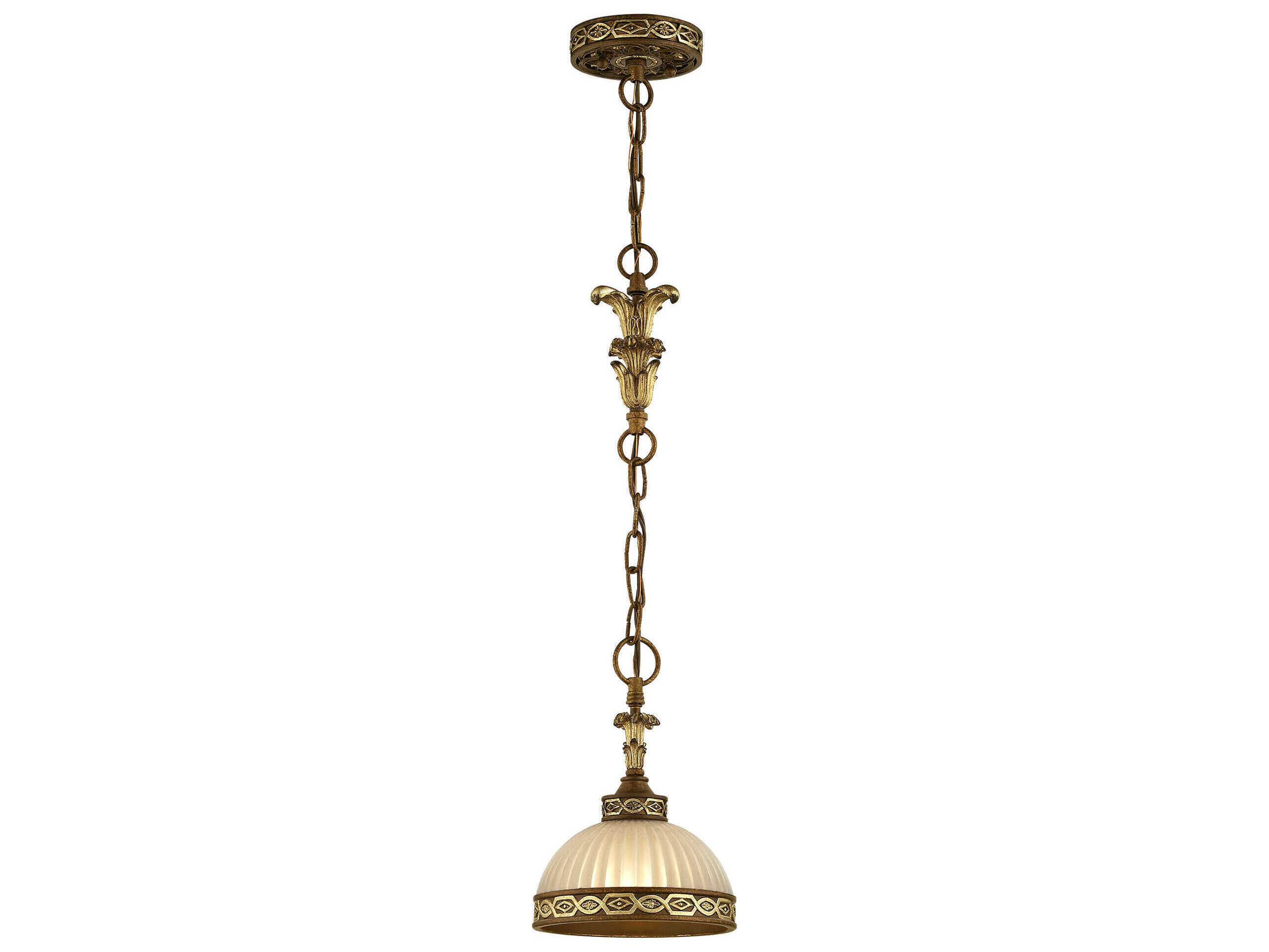 Livex Lighting Seville 1-Light Palacial Bronze Gilded Glass Dome Mini Pendant