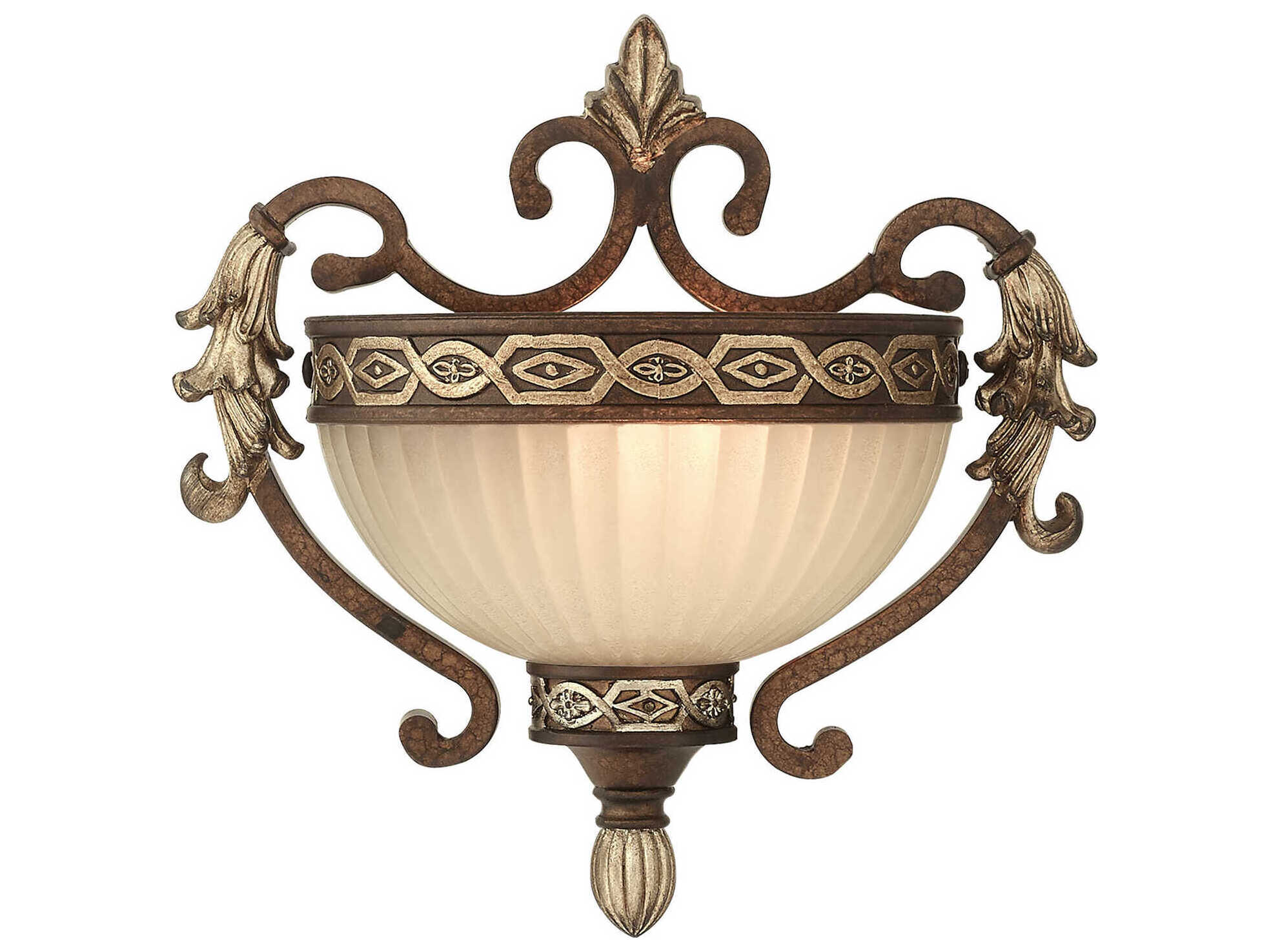 Livex Lighting Seville 1-Light Palacial Bronze Gilded Glass Wall Sconce