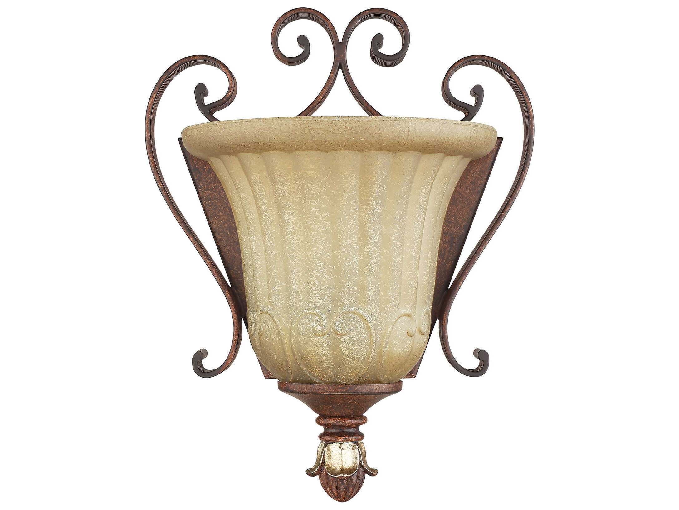 Livex Lighting Villa Verona 1-Light Bronze Aged Gold Leaf Glass Wall Sconce