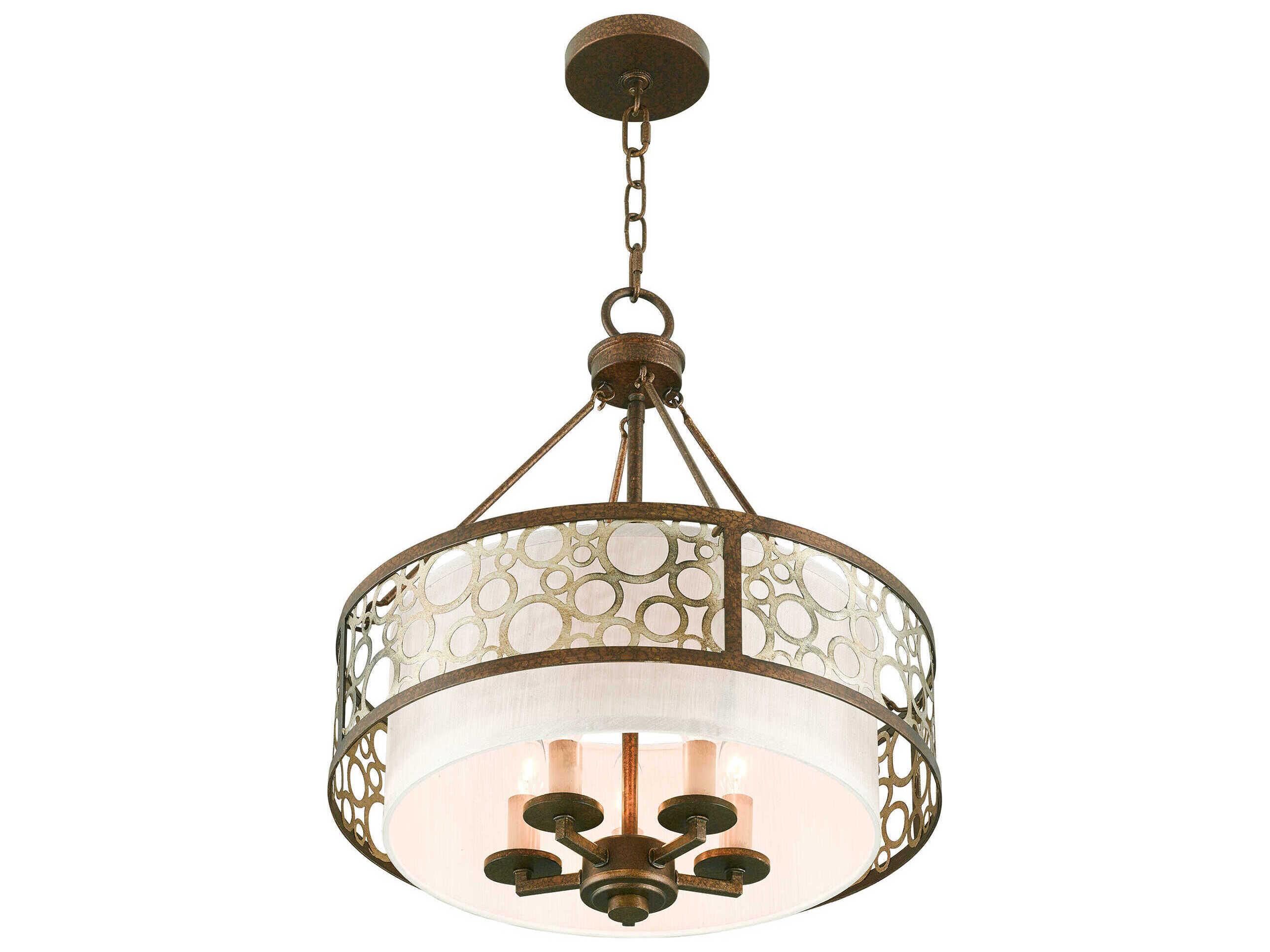 Livex Lighting Avalon 5-Light Palacial Bronze Gilded Drum Chandelier
