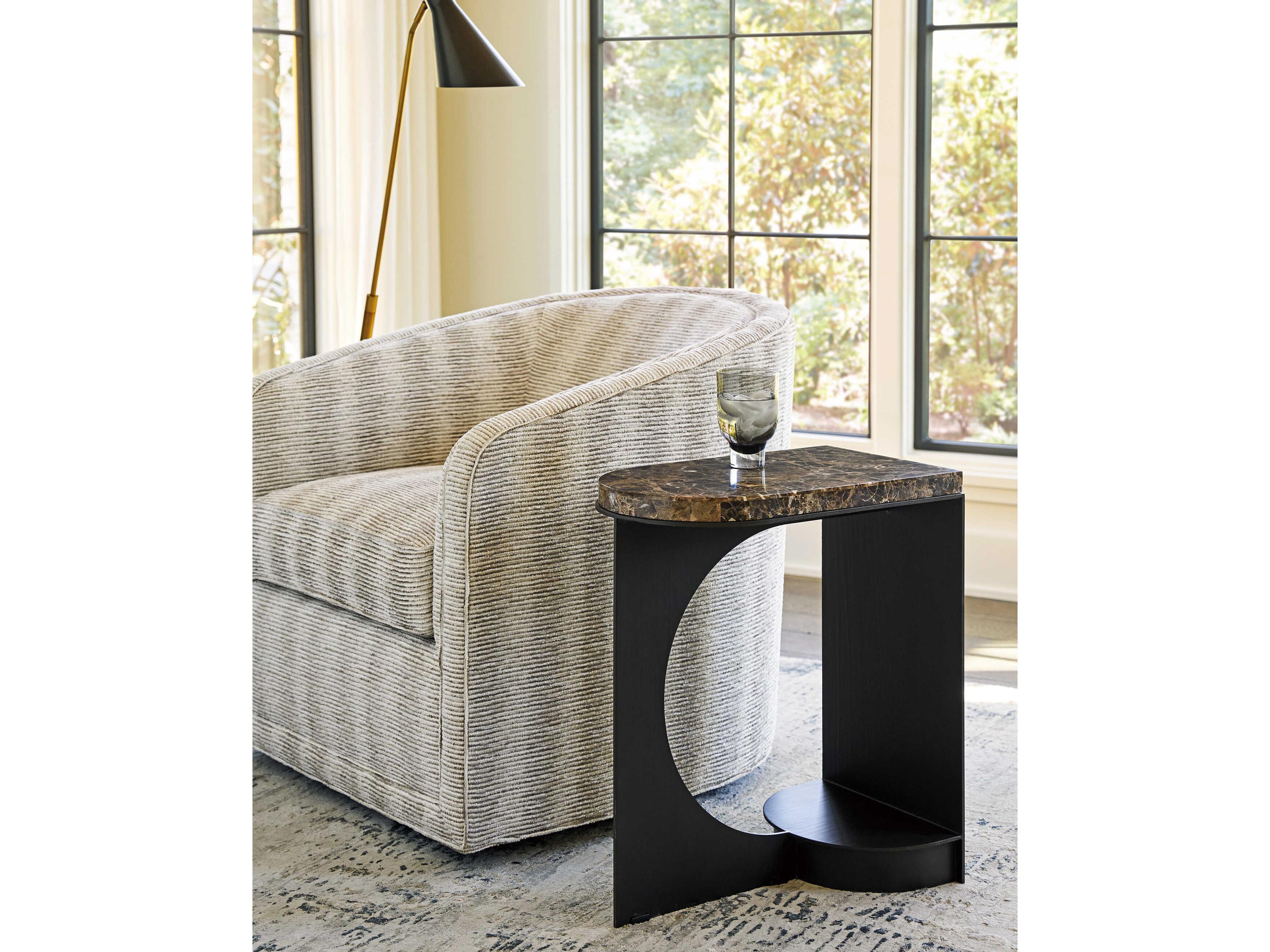 Lexington Zanzibar Marble Dark Emperador End Table