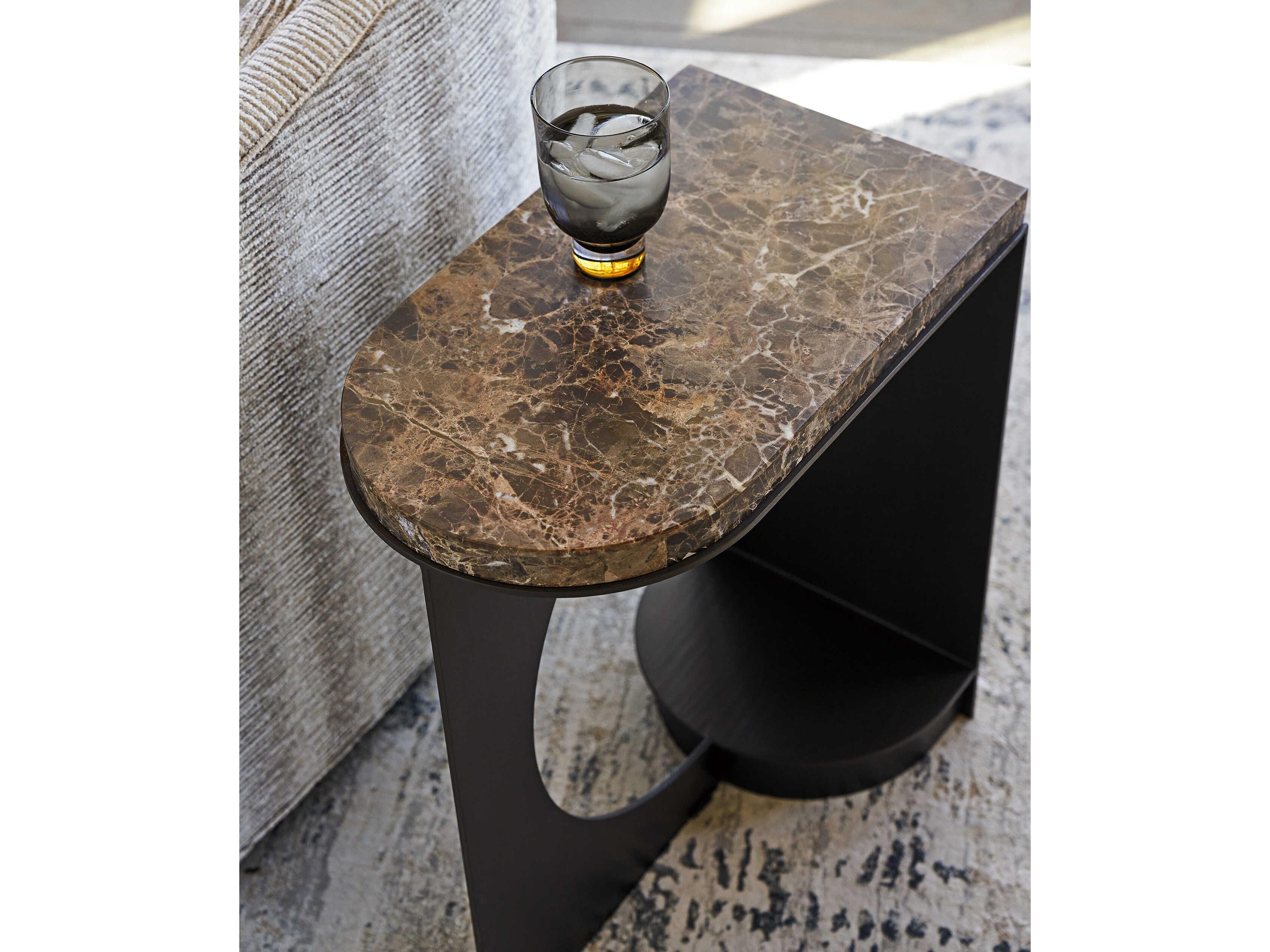 Lexington Zanzibar Marble Dark Emperador End Table
