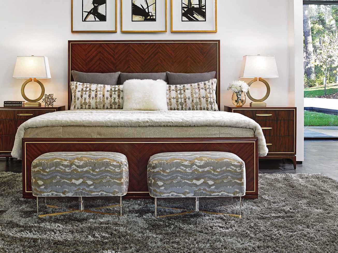 Lexington Take Five Zebrano Brown Wood California King Panel Bed