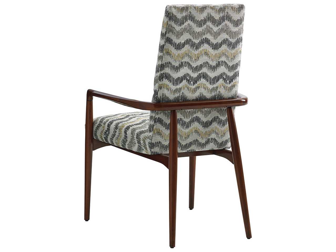 Lexington Take Five Rosewood Beige Upholstered Arm Dining Chair