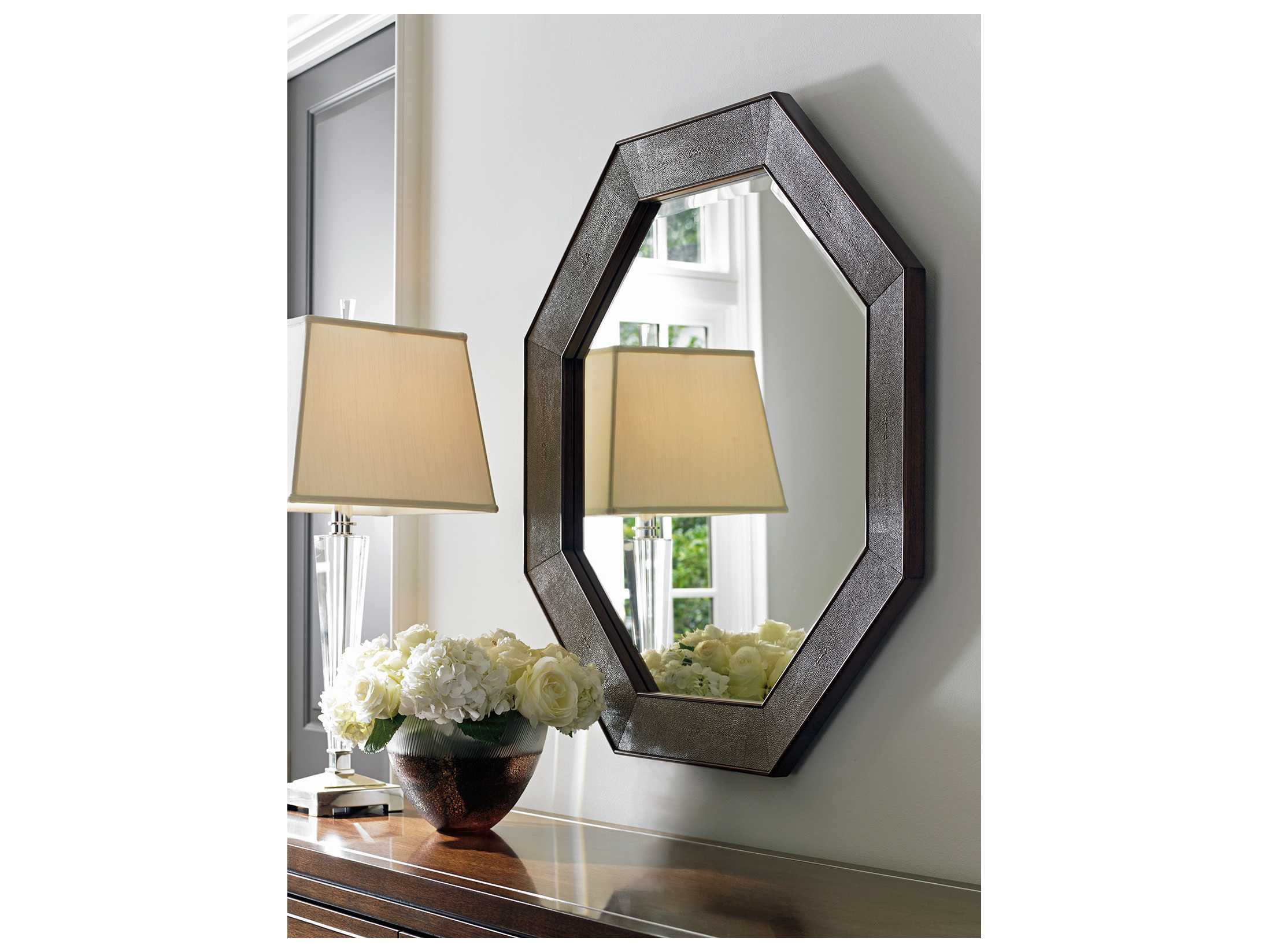 Lexington Macarthur Park Mocha Brown ide Octagon Wall Mirror