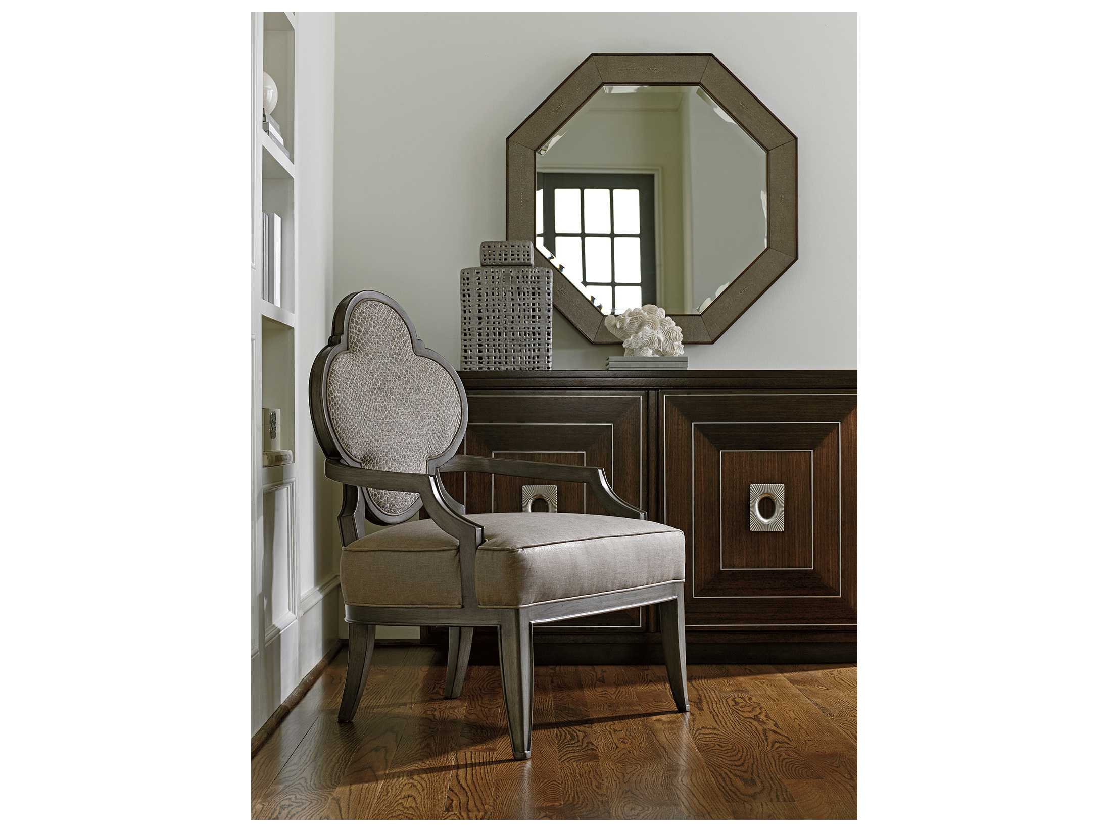 Lexington Macarthur Park Mocha Brown ide Octagon Wall Mirror