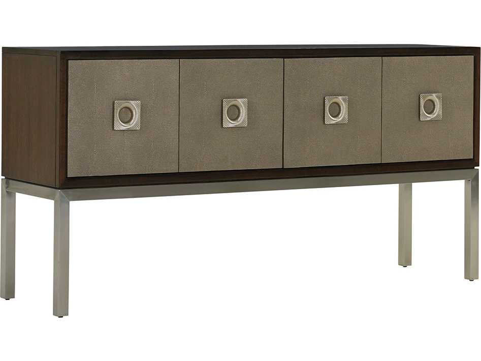 Lexington Macarthur Park 68" Walnut Wood With Taupe Faux Leather Sideboard