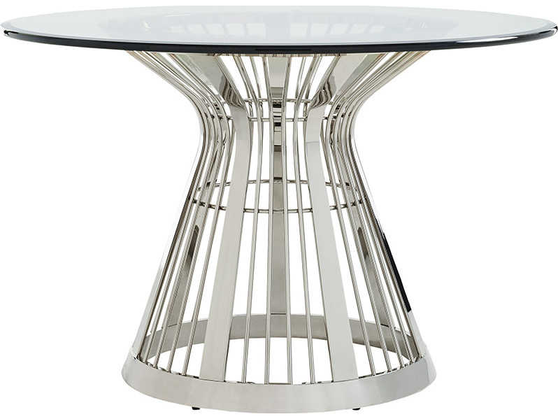 Lexington Ariana Round Glass Platinum Dining Table