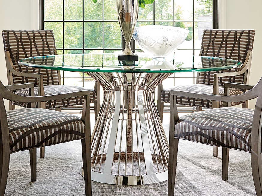 Lexington Ariana Round Glass Dining Table