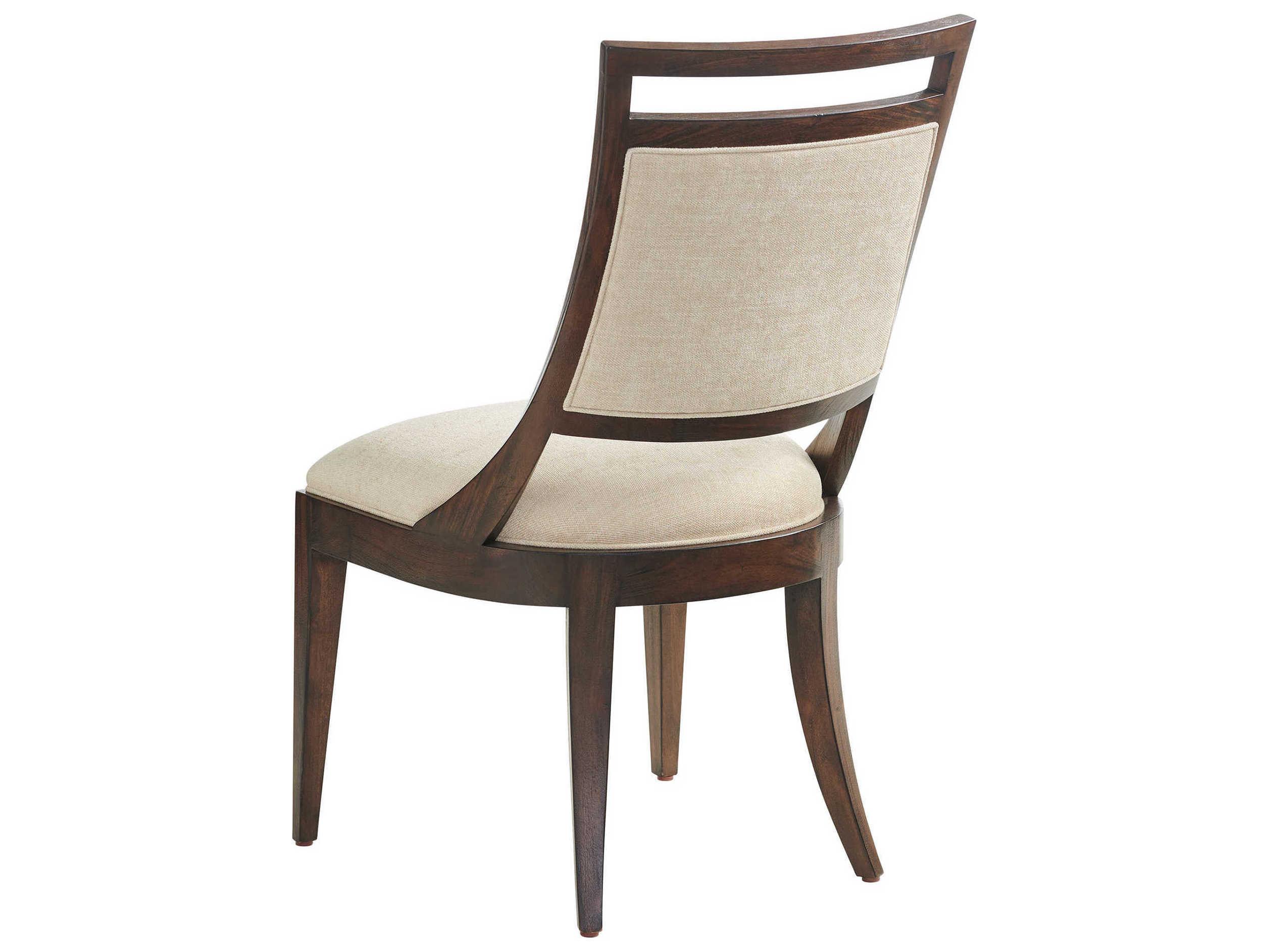 Lexington Silverado Walnut Wood Brown Upholstered Side Dining Chair