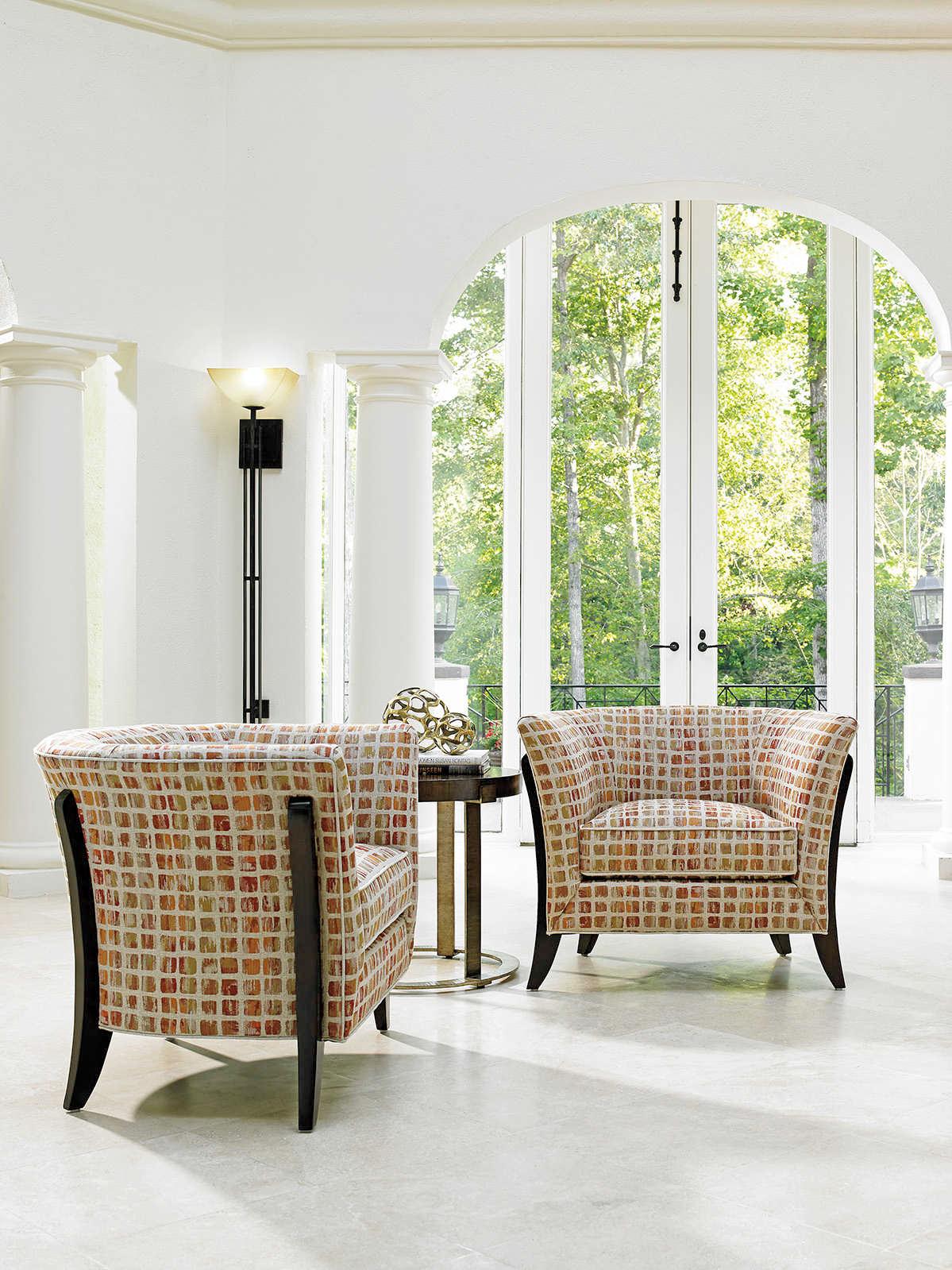 Lexington Laurel Canyon Orange Fabric Accent Chair