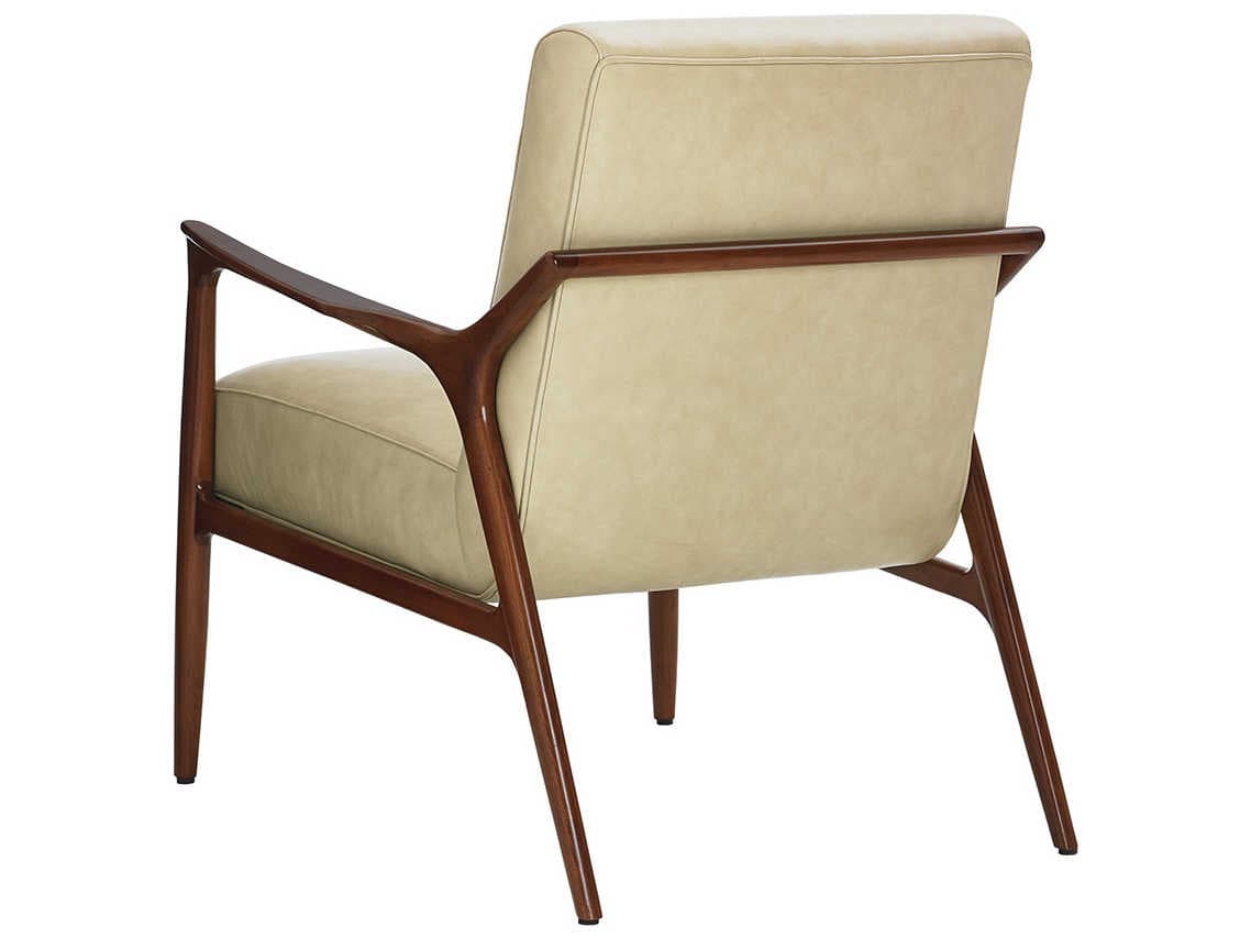 Lexington Leather Beige Accent Chair