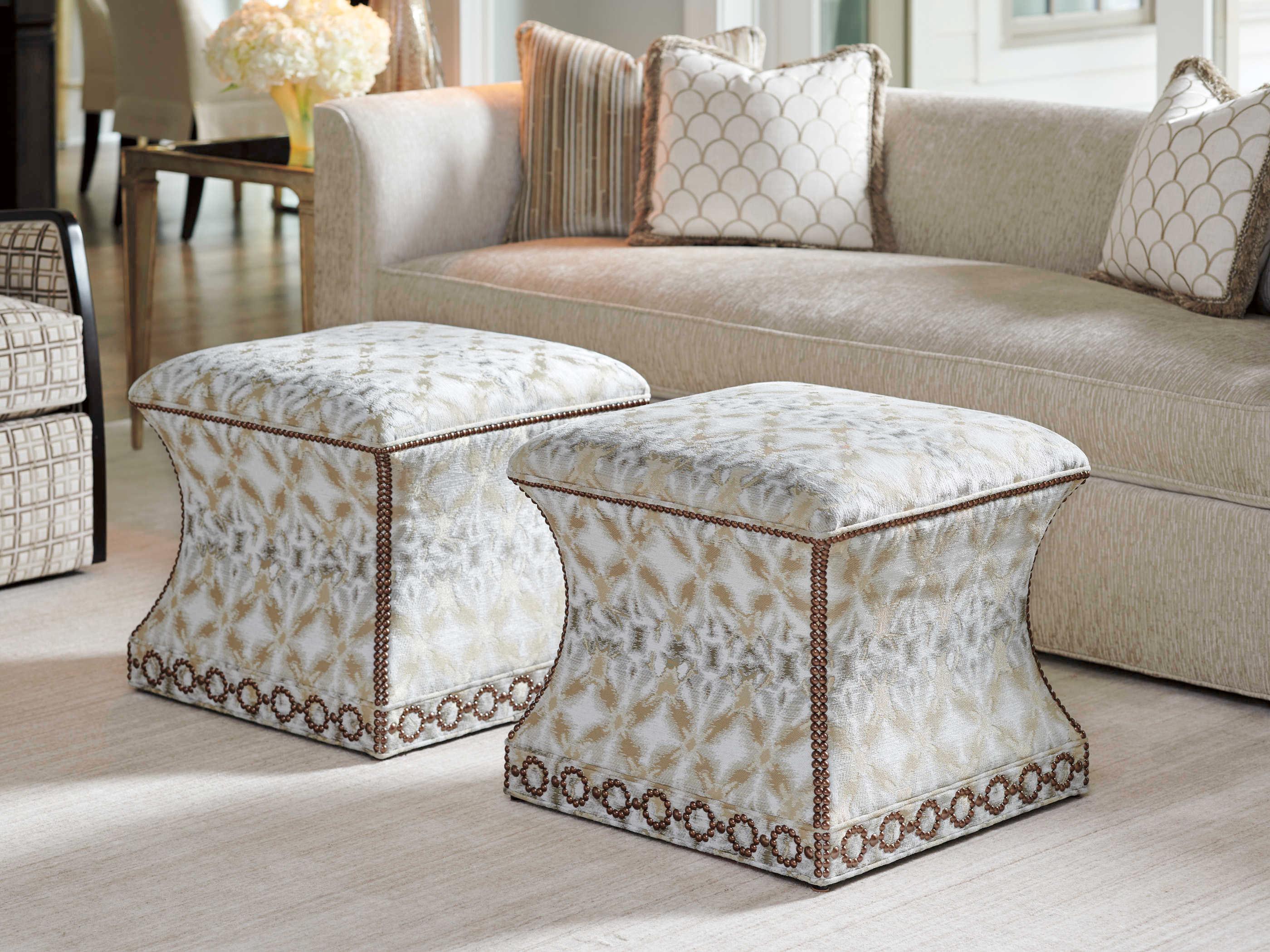 Lexington Carlyle Gray Upholstered Ottoman
