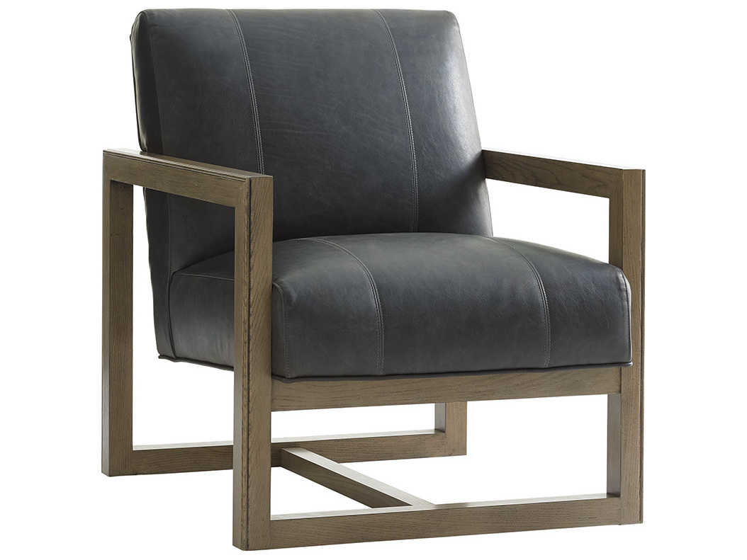 Lexington Shadow Play Black Leather Accent Chair