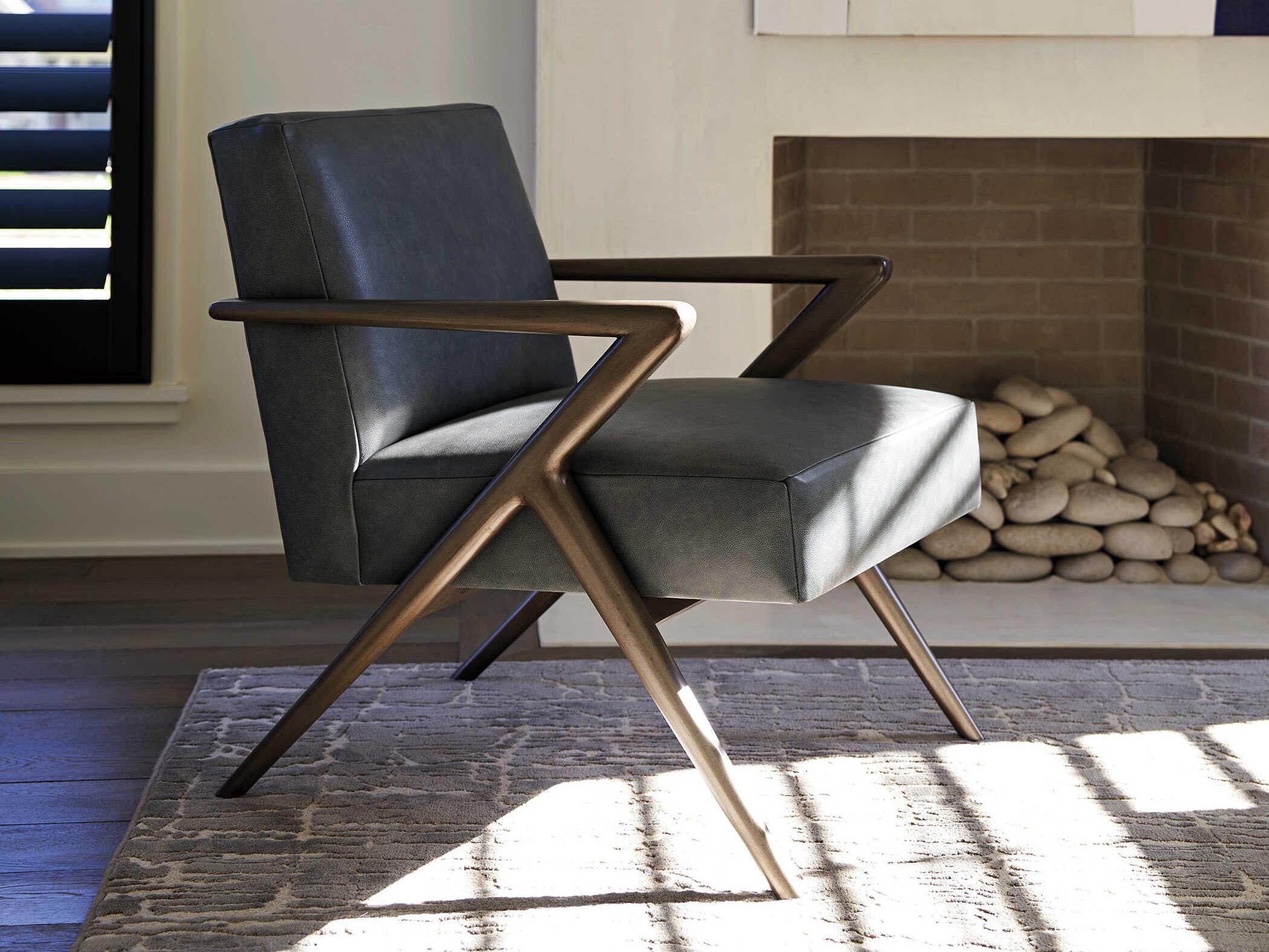 Lexington Zanzibar Gray Leather Accent Chair