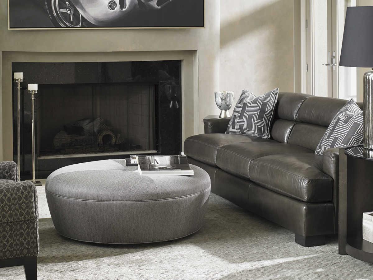 Lexington Carrera Gray Upholstered Ottoman