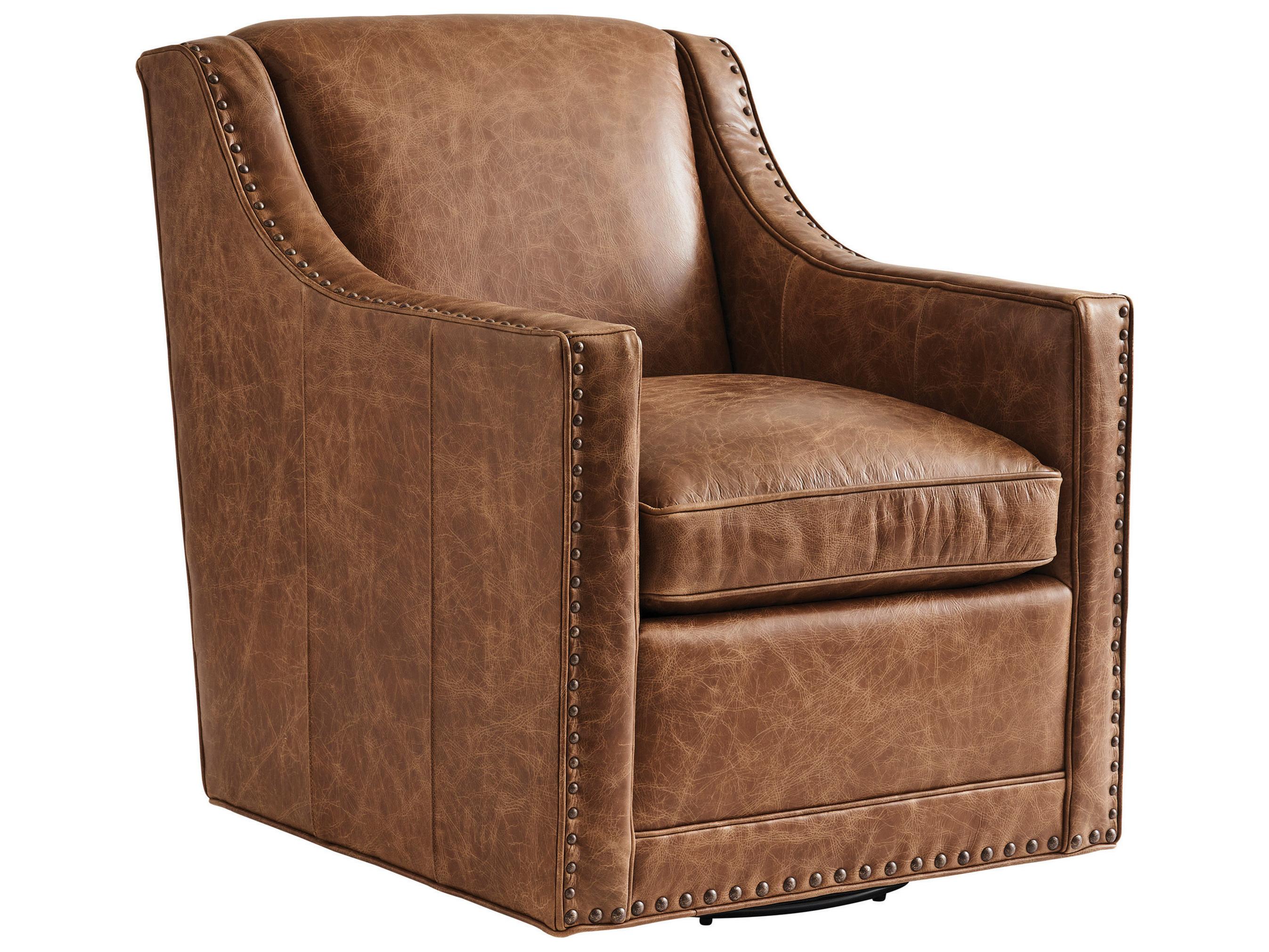 Lexington Barrier Swivel Brown Accent Chair