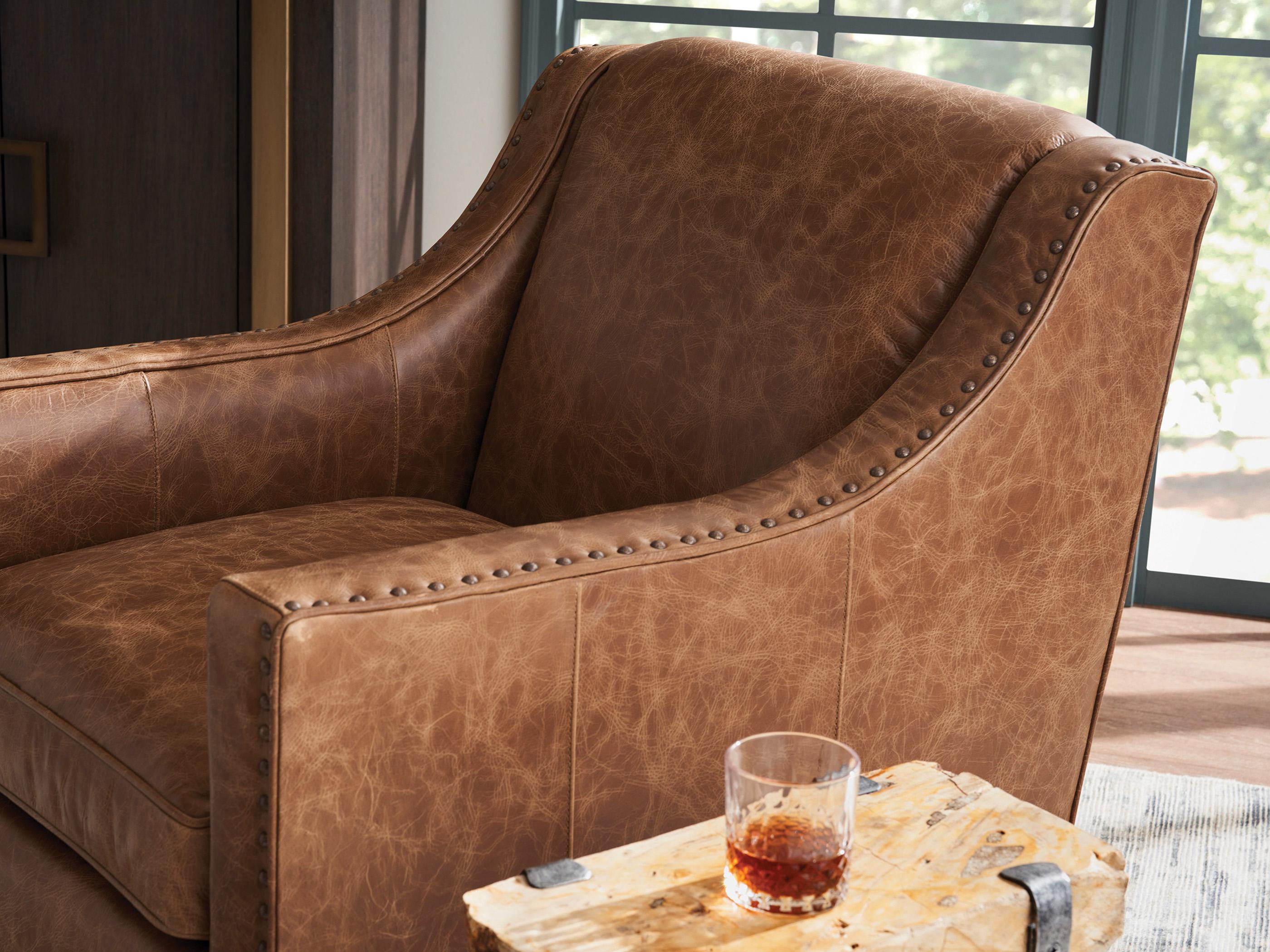 Lexington Barrier Swivel Brown Accent Chair
