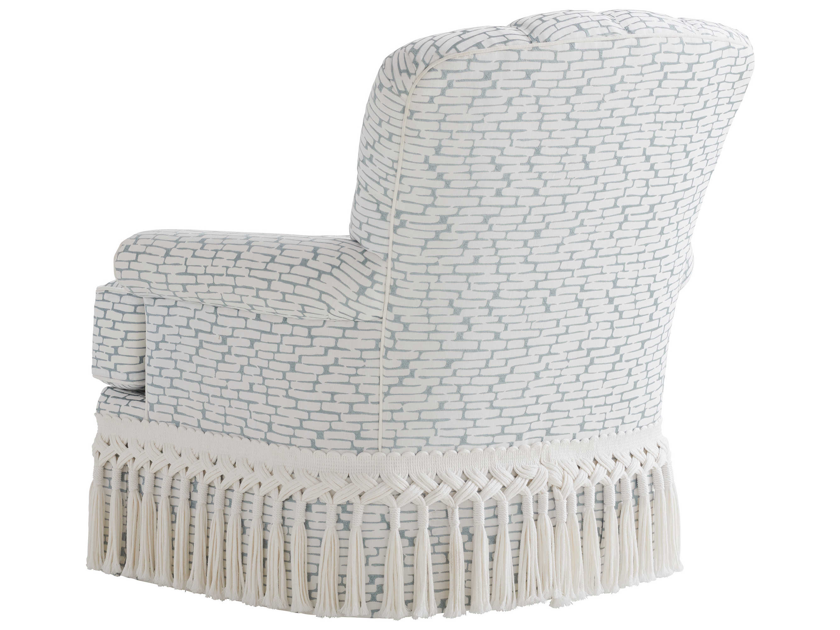 Lexington Avondale Swivel White Fabric Accent Chair