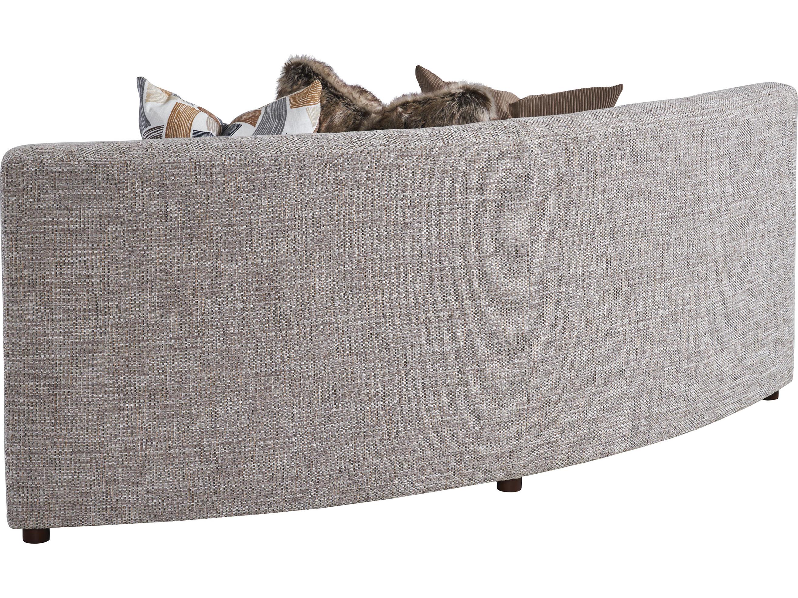 Lexington Zanzibar Alston Gray Upholstered Modular Armless Curved Sofa