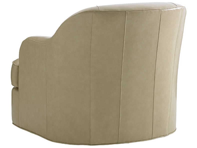 Lexington Laurel Canyon Swivel Beige Leather Accent Chair