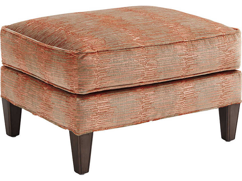 Lexington Ariana Misty Gray Orange Upholstered Ottoman