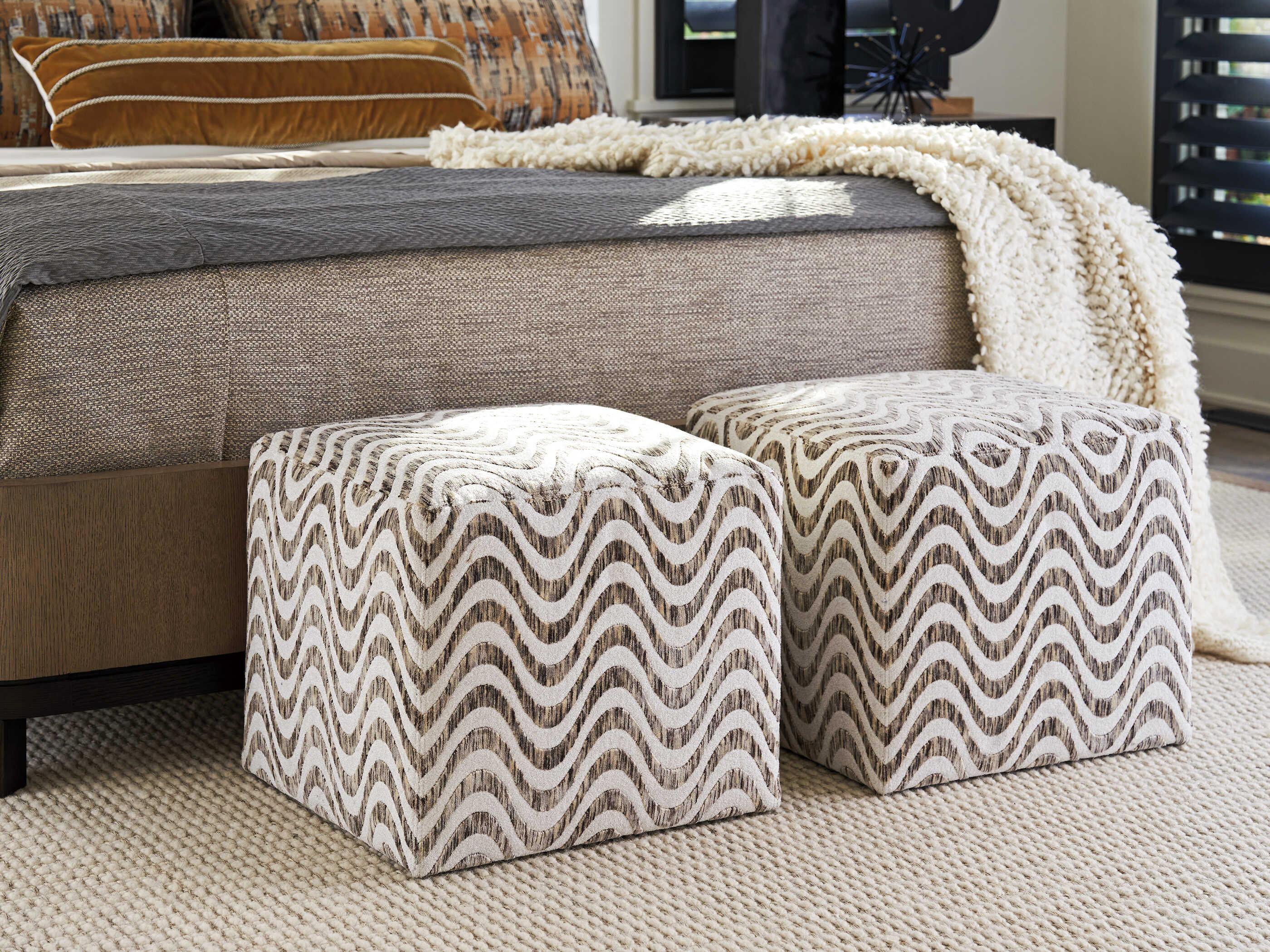 Lexington Zanzibar Beige Upholstered Ottoman