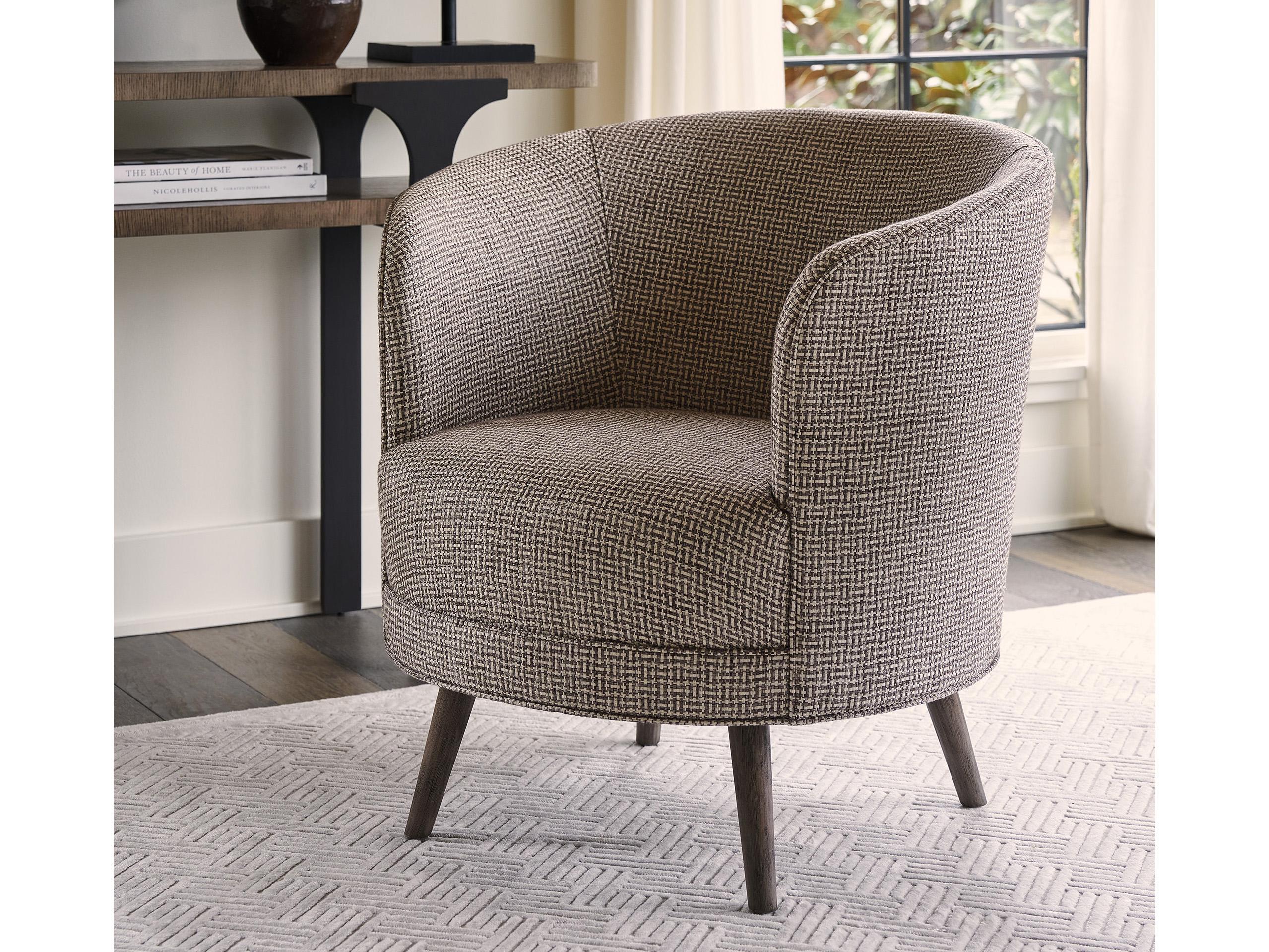 Lexington Zanzibar Torrington Swivel Gray Fabric Accent Chair