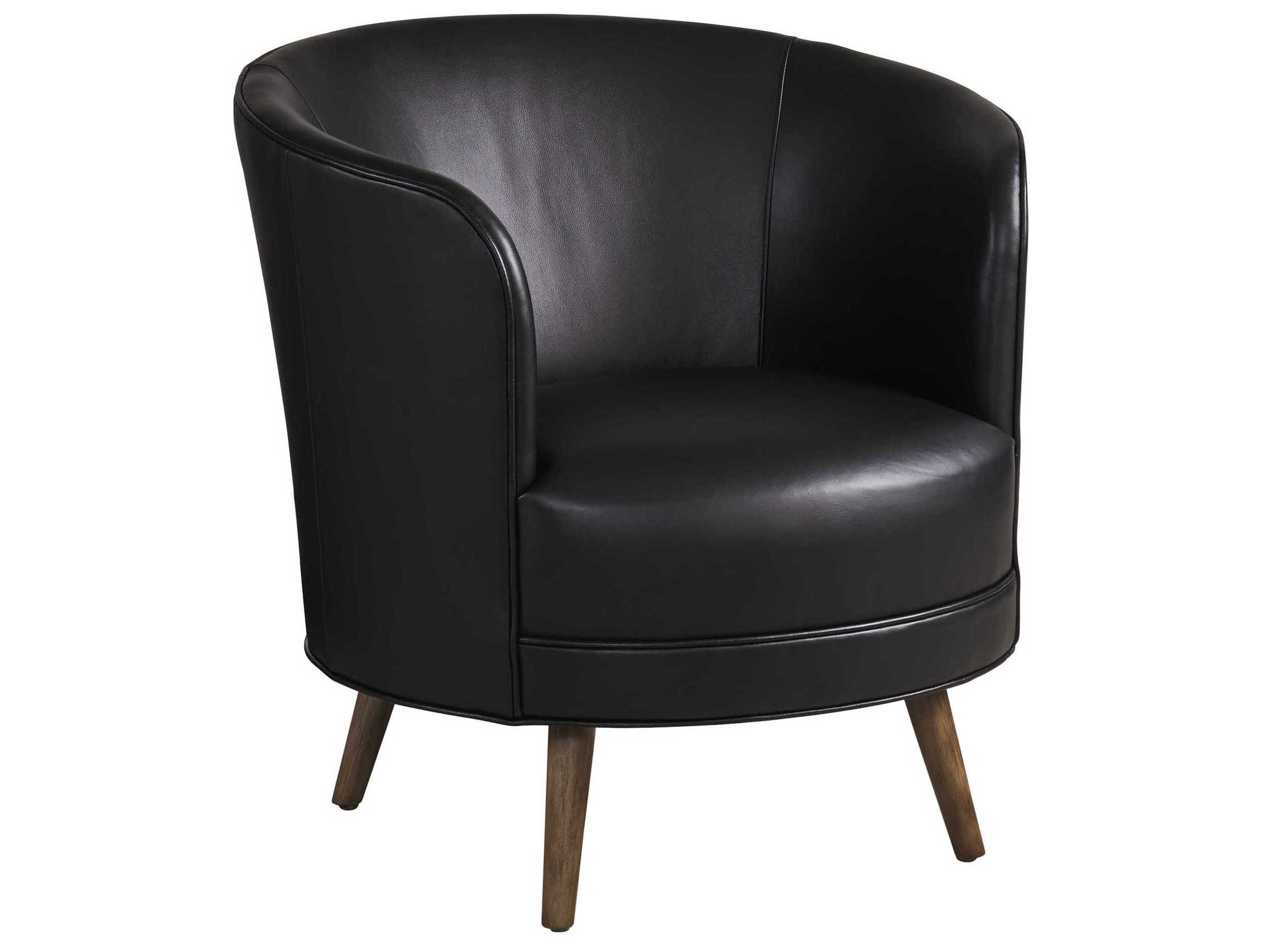 Lexington Zanzibar Swivel Black Leather Accent Chair
