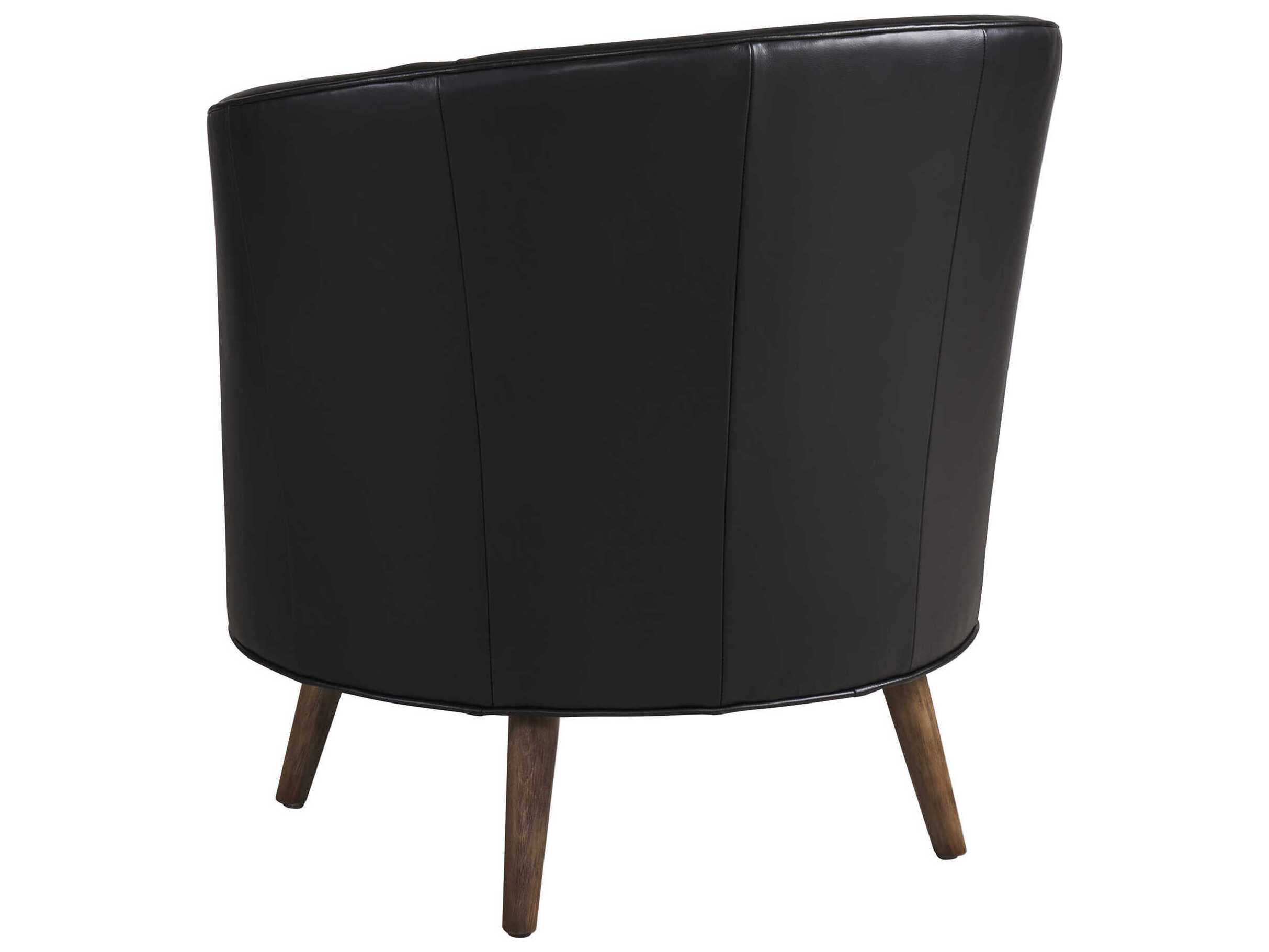 Lexington Zanzibar Swivel Black Leather Accent Chair