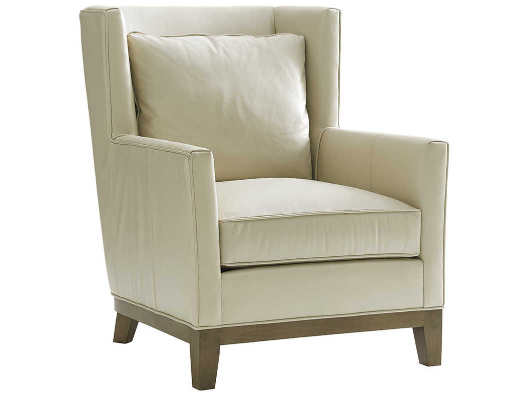 Lexington Shadow Play White Leather Accent Chair