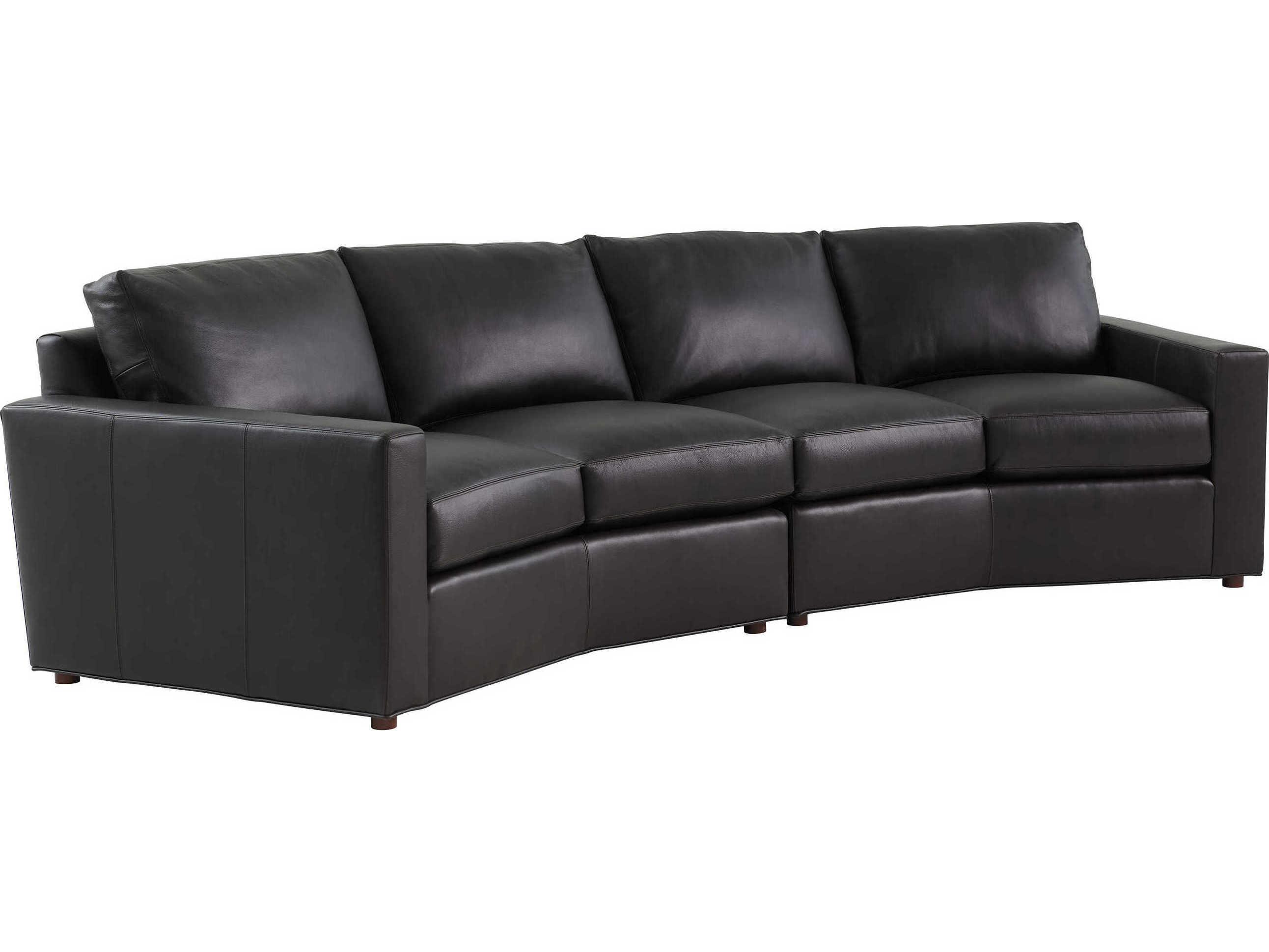 Lexington Silverado Black Leather Sectional Sofa