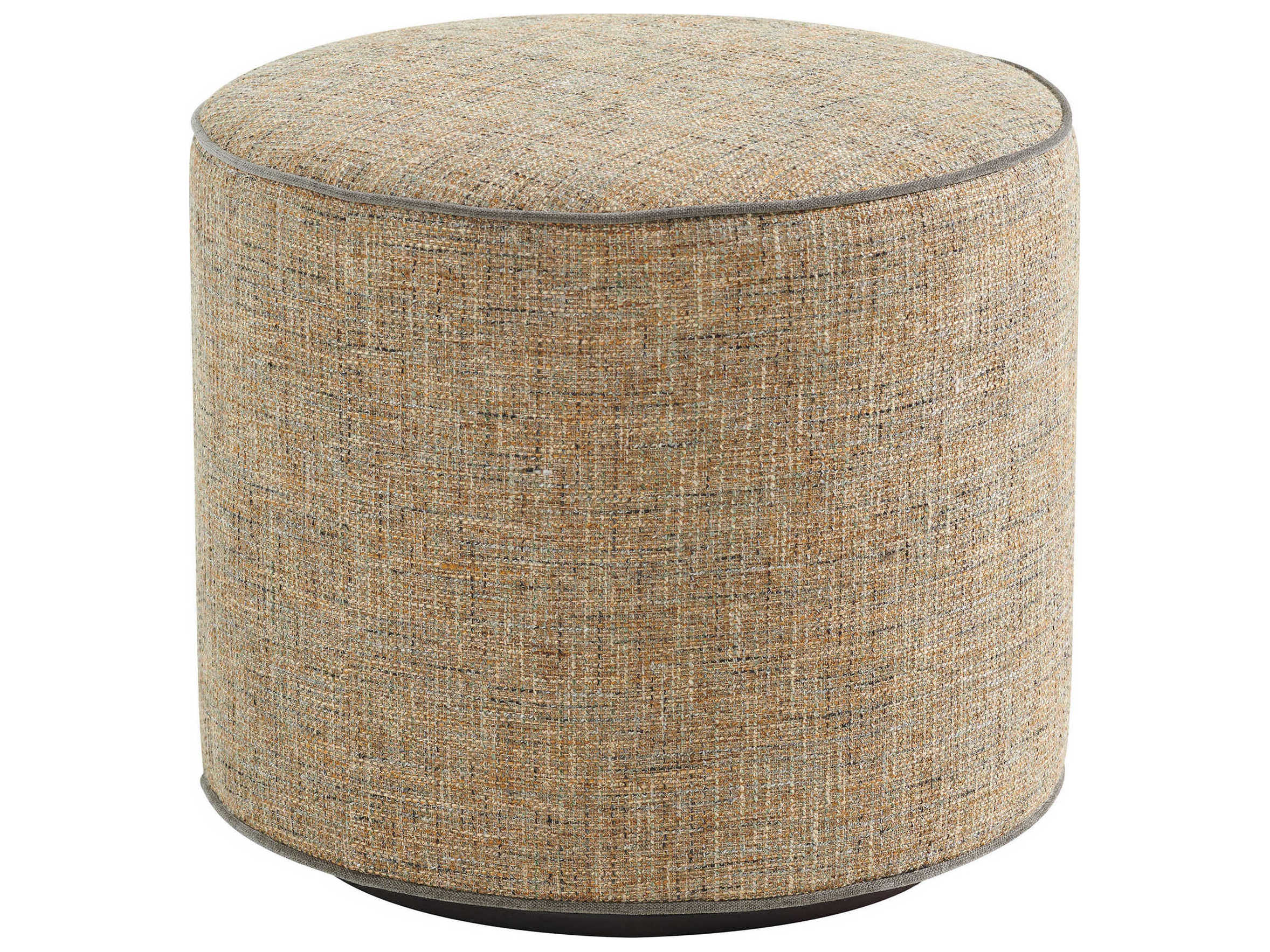 Lexington Silverado Walnut Tan Upholstered Ottoman
